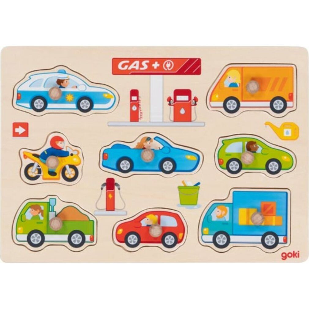 goki Puzzle Gollnest & Kiesel Steckpuzzle Tankstelle, Puzzleteile