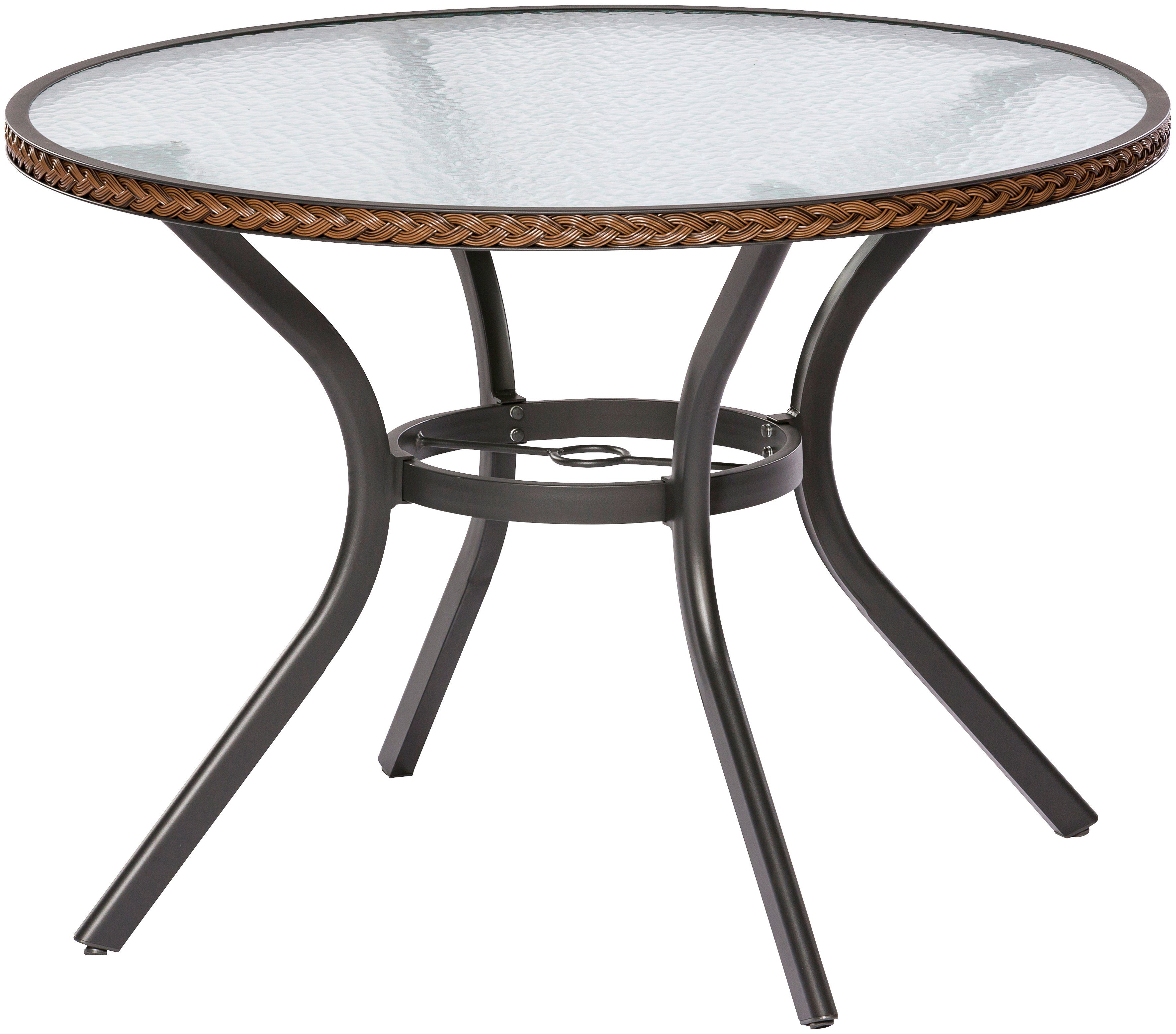 MERXX Gartentisch »Ravenna«, Polyrattan, Ø 100 cm, braun online kaufen