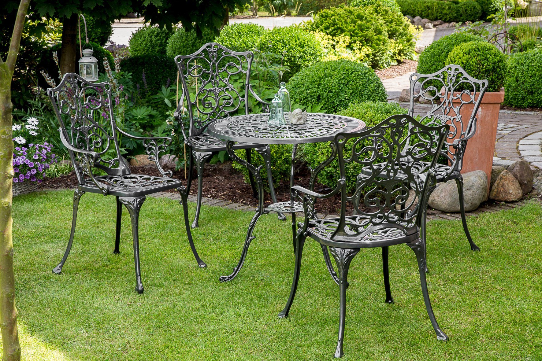Gartenmöbelset »Lugano«, 5tlg., 4 Sessel, Tisch Ø 70 cm, Aluminium Gartenmöbelset »Lugano«, 5tlg., 4 Sessel, Tisch Ø 70 cm, Aluminium