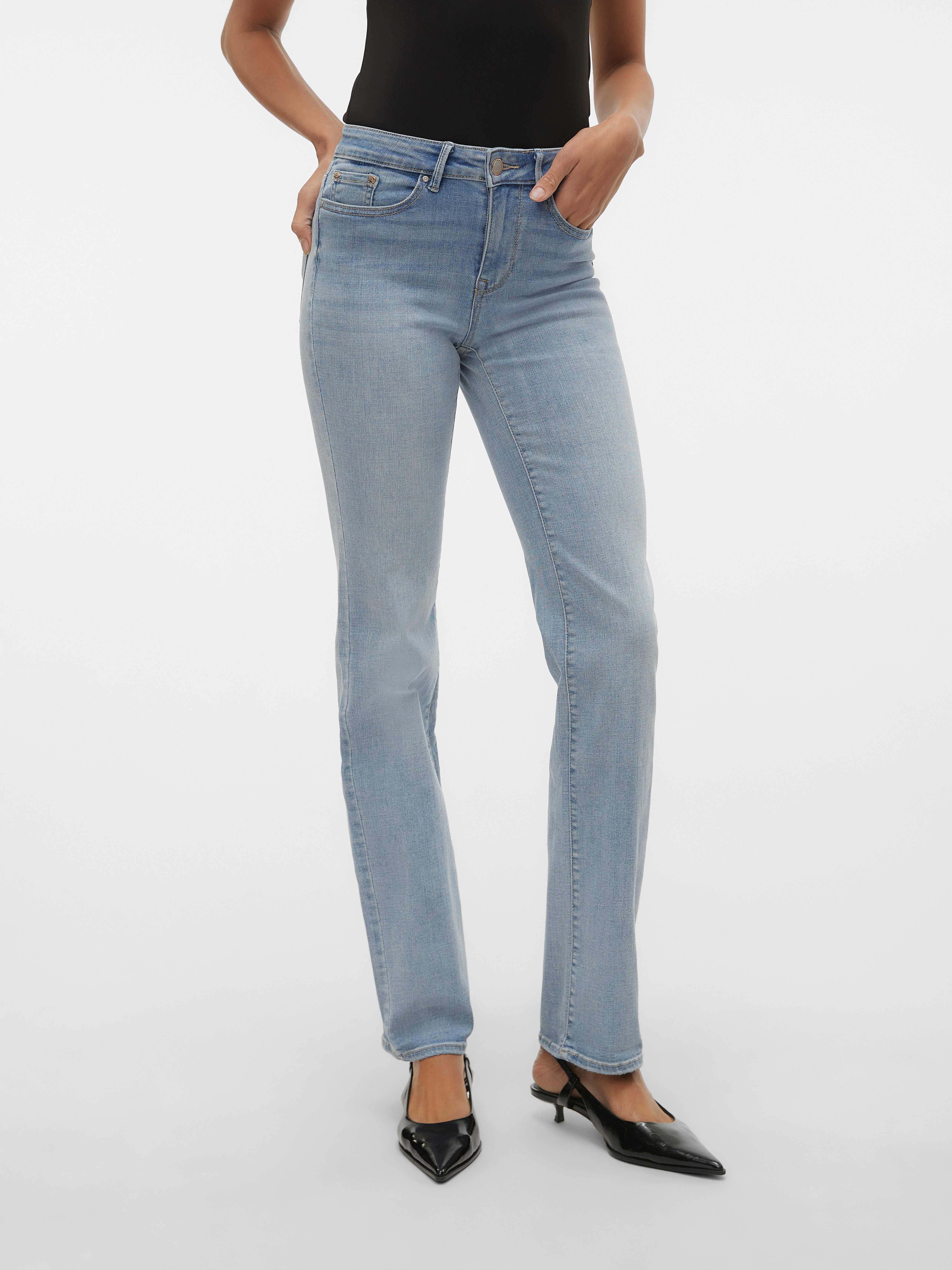Vero Moda Straight-Jeans VMFLASH MR STRAIGHT JNS LI3102 GA NOOS günstig online kaufen