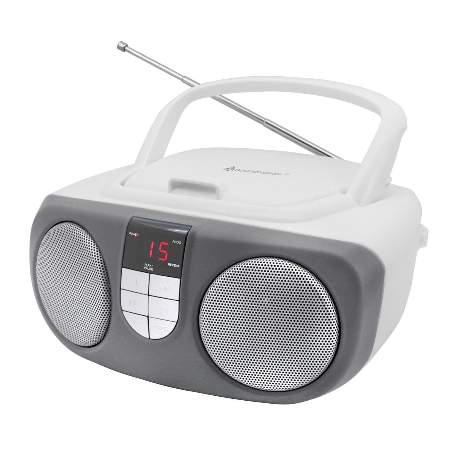 SCD1400 Boombox Player Kinderradio tragbarer AUX-IN Soundmaster Radio Radio CD Weiß Soundmaster