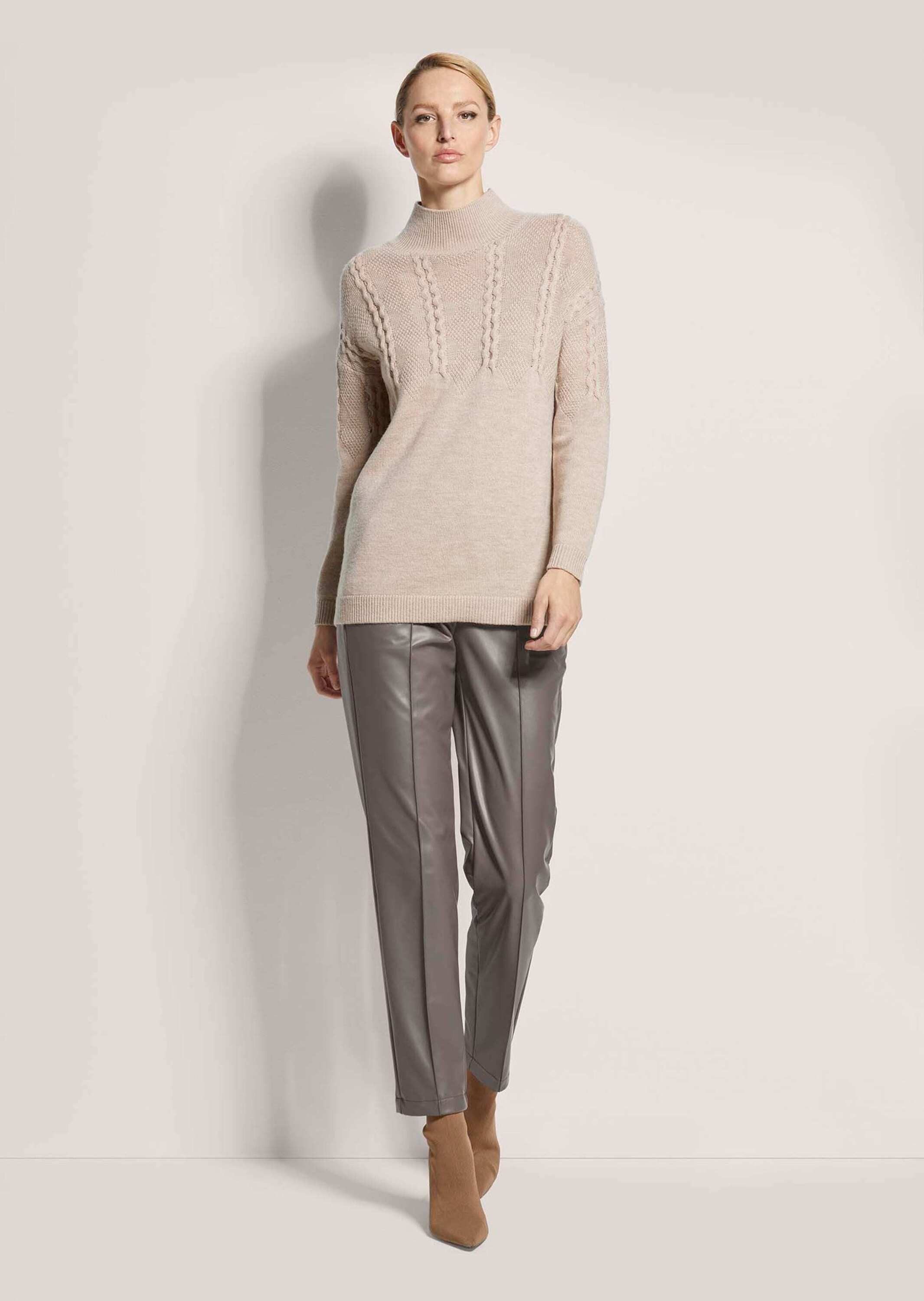 MADELEINE Strickpullover Stilvoller Wollpullover mit Stehkragen Winterpullo günstig online kaufen