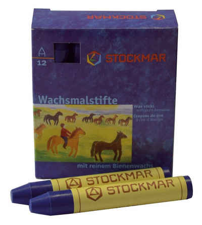 Stockmar Wachsmalstifte - blau - 12 Stifte Wischbezug