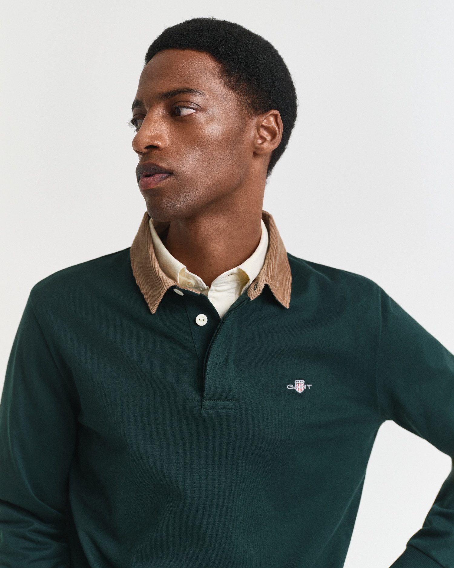 Gant Langarm-Poloshirt CORD COLLAR HEAVY RUGGER Cordkragen, regular fit, seitliche Saumschlitze