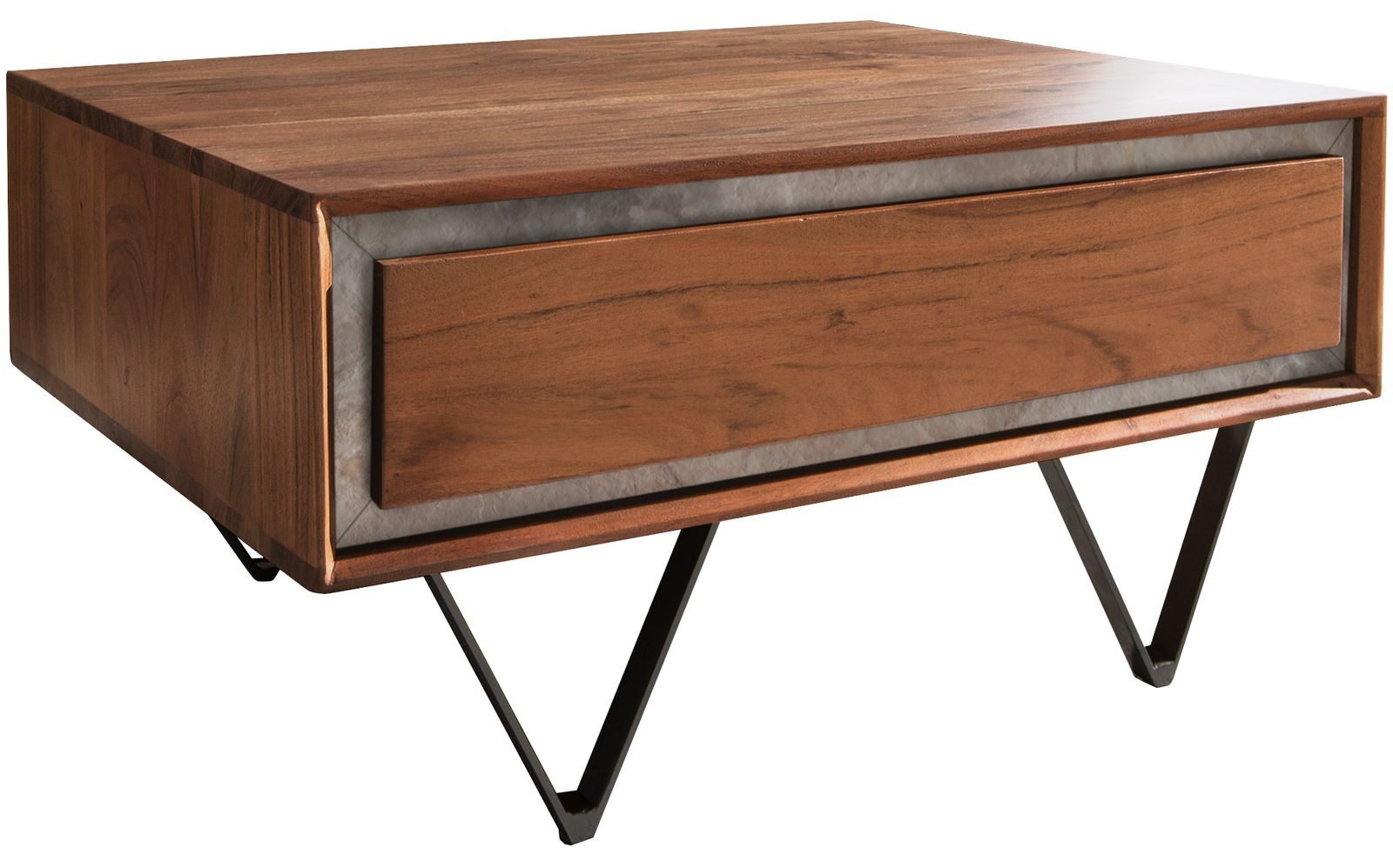 DELIFE Couchtisch Stonegrace, Akazie Braun 80x60 günstig online kaufen