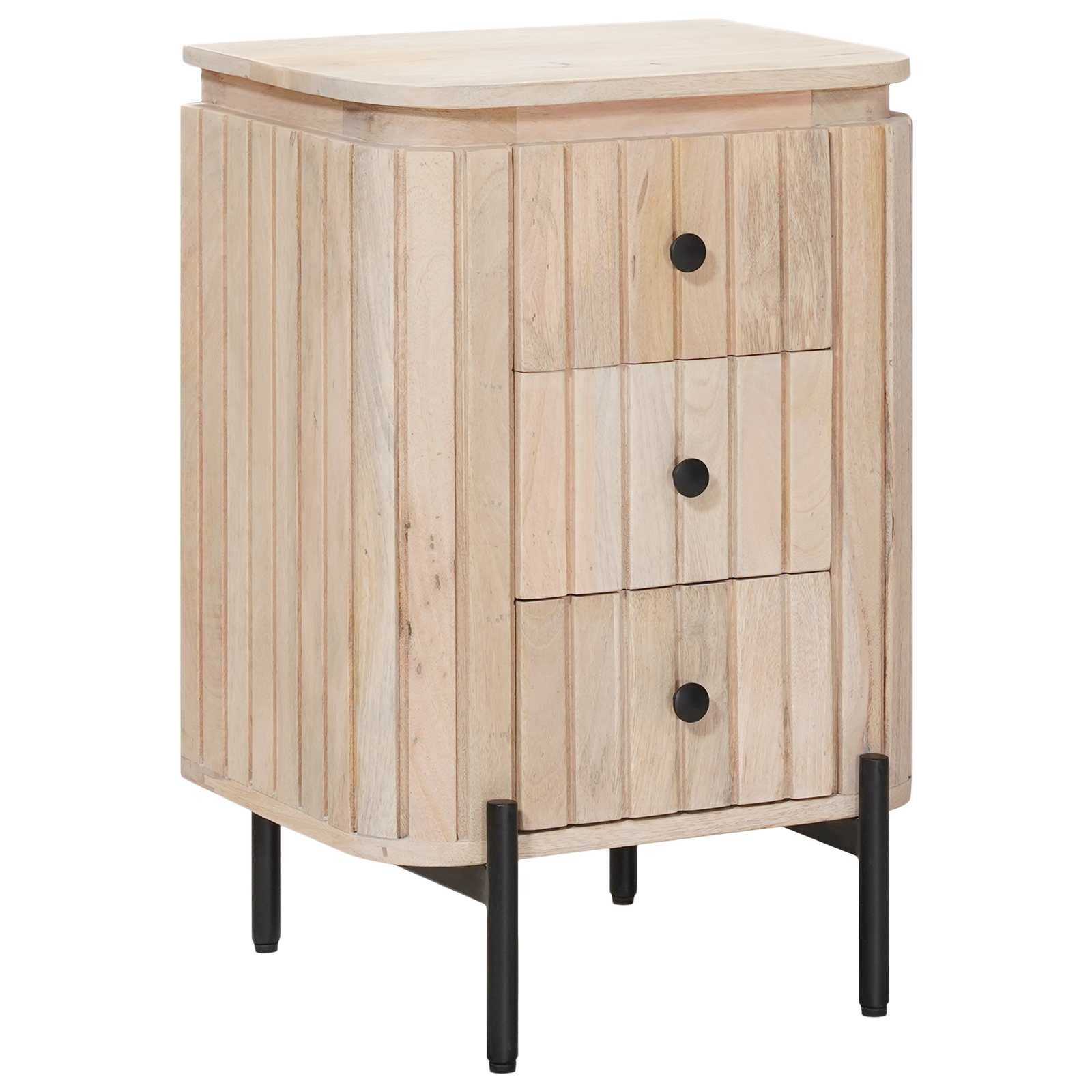vidaXL Nachttisch Handgefertigter Nachttisch Weiß 40 x 30 x 60 cm (1-St)