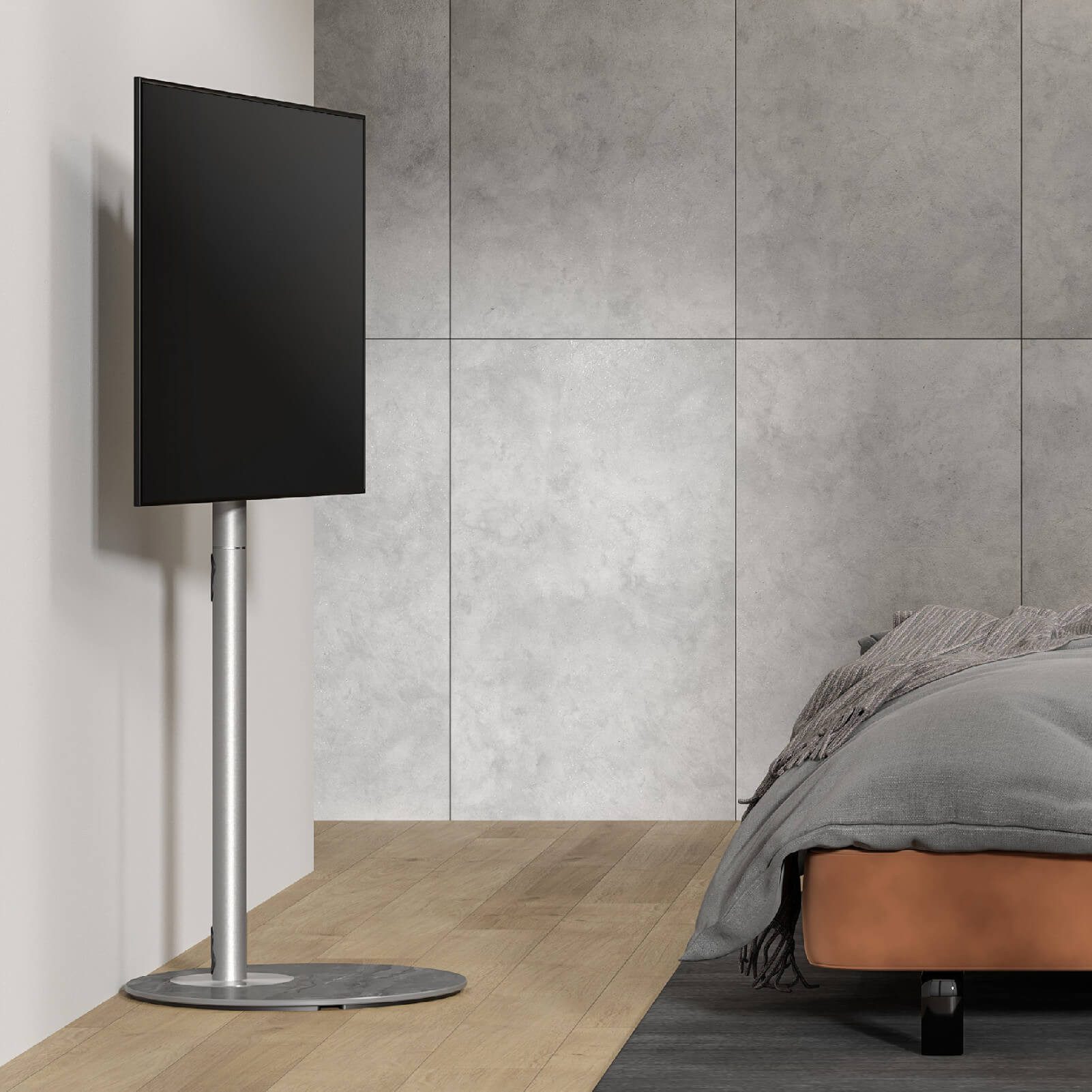 FITUEYES TV-Ständer höhenverstellbar, ±20° schwenkbar, 32 60 Zoll, (bis 60,00 Zoll, mit Kabelmanagement, aus Metall, Glas)
