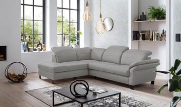 exxpo - sofa fashion Ecksofa Fado, L-Form, mit Kopfteilverstellung, wahlweise Bettfunktion u. Bettkasten