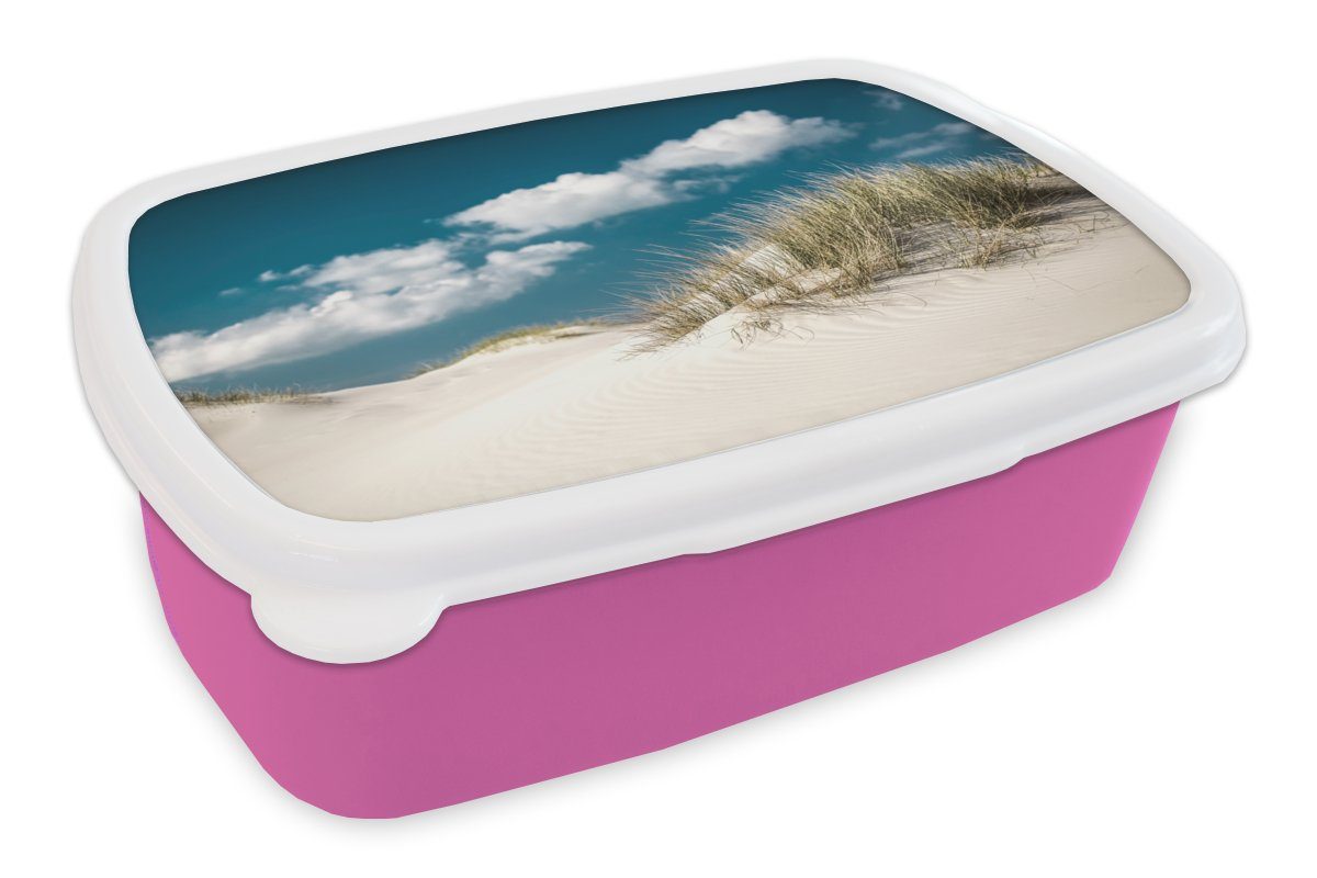 Erwachsene, Kunststoff Dünen rosa Strand für Kinder, MuchoWow Kunststoff, - Brotbox Brotdose Gras, Lunchbox Snackbox, (2-tlg), Mädchen, -