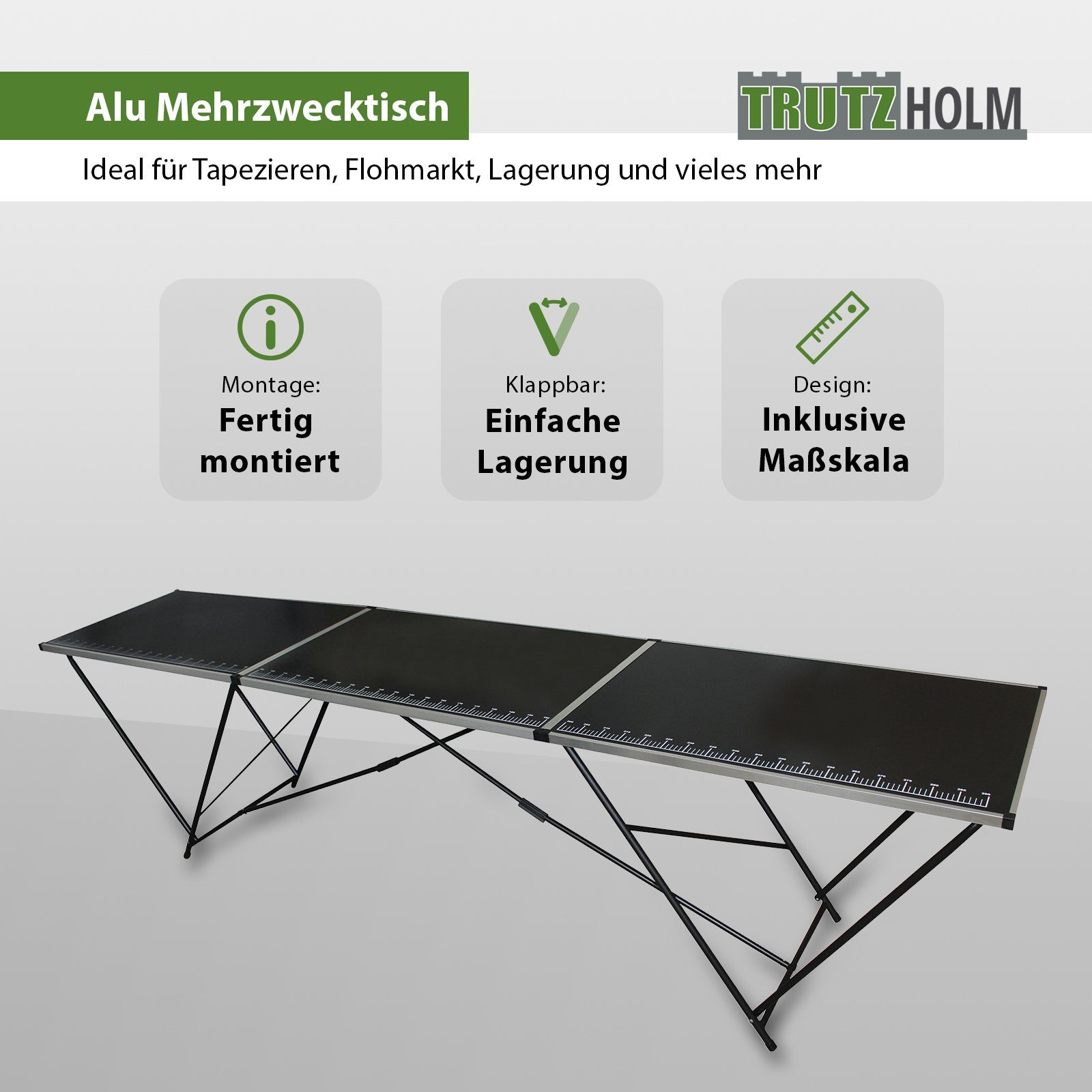 TRUTZHOLM Tapeziertisch Alu Tapeziertisch Arbeitstisch Klapptisch günstig online kaufen