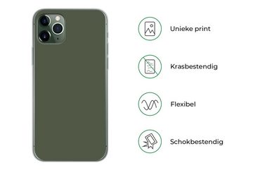 MuchoWow Handyhülle Grün - Einfarbig - Olivgrün, Handyhülle Apple iPhone 11 Pro Max, Smartphone-Bumper, Print, Handy