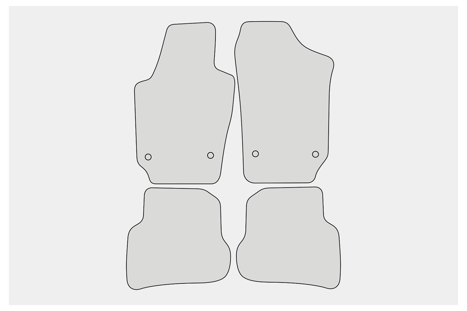2008-2017 Seat kompatibel 6J Auto-Fußmatten teileplus24 6P 4 mit Ibiza PV302 Fußmatten Velours