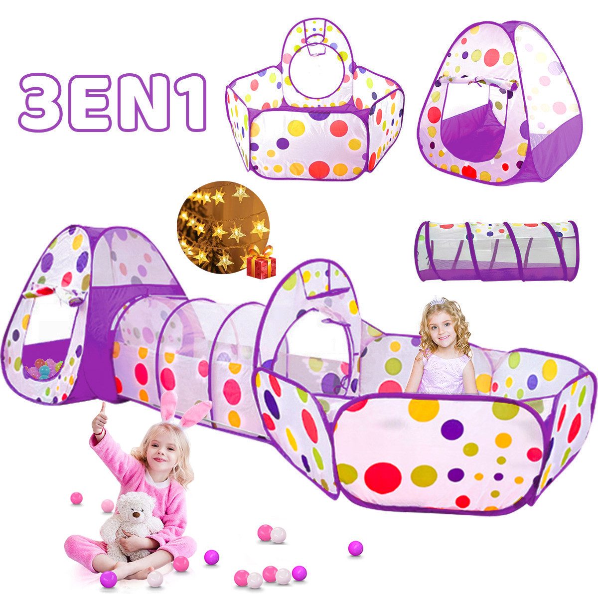 Spielzelt Kinder Pop Up Spielzelte und Tunnel (1-tlg., bällebad mit Tunnel