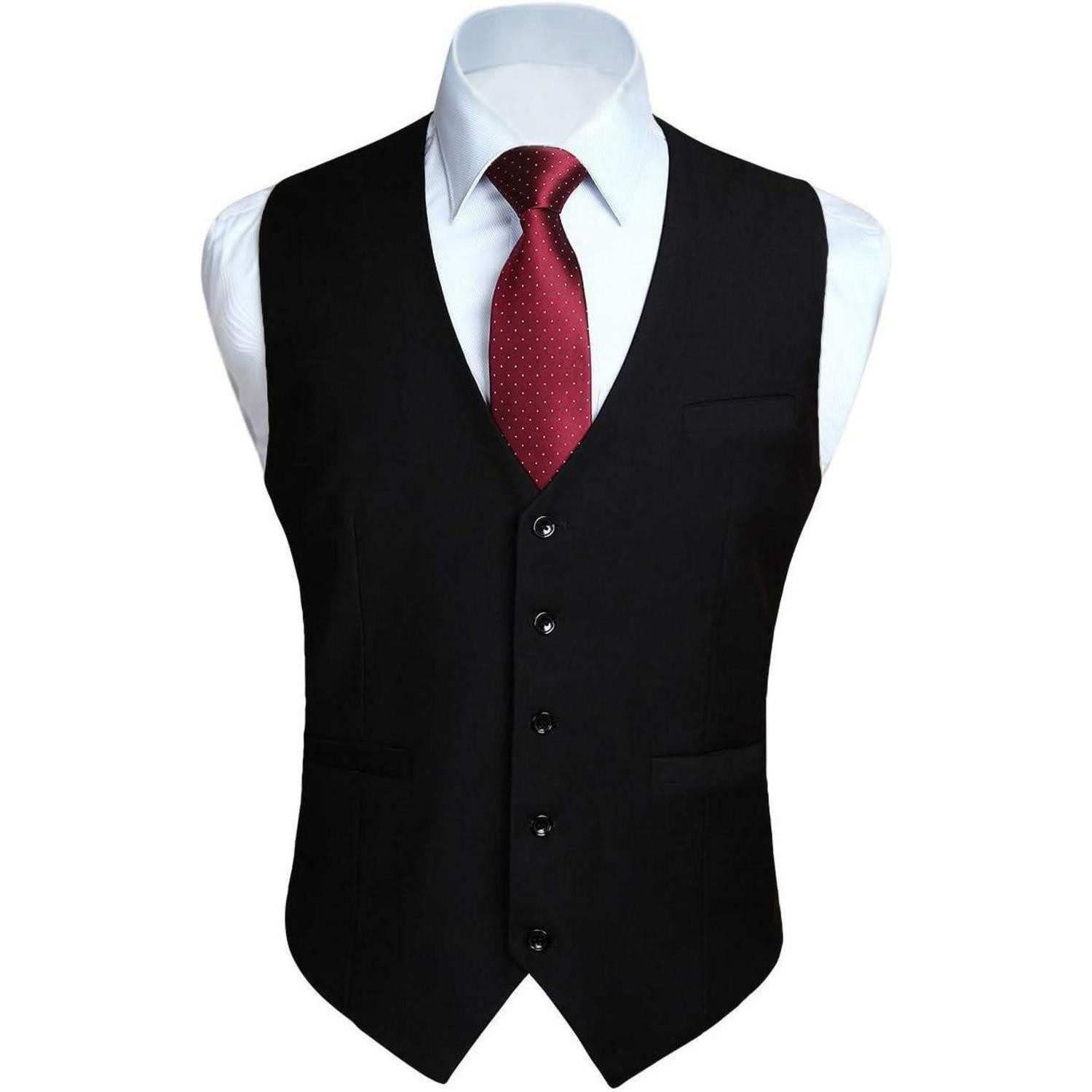 Krawatte Weste Herren Baumwolle Hochzeit Party M Schwarz