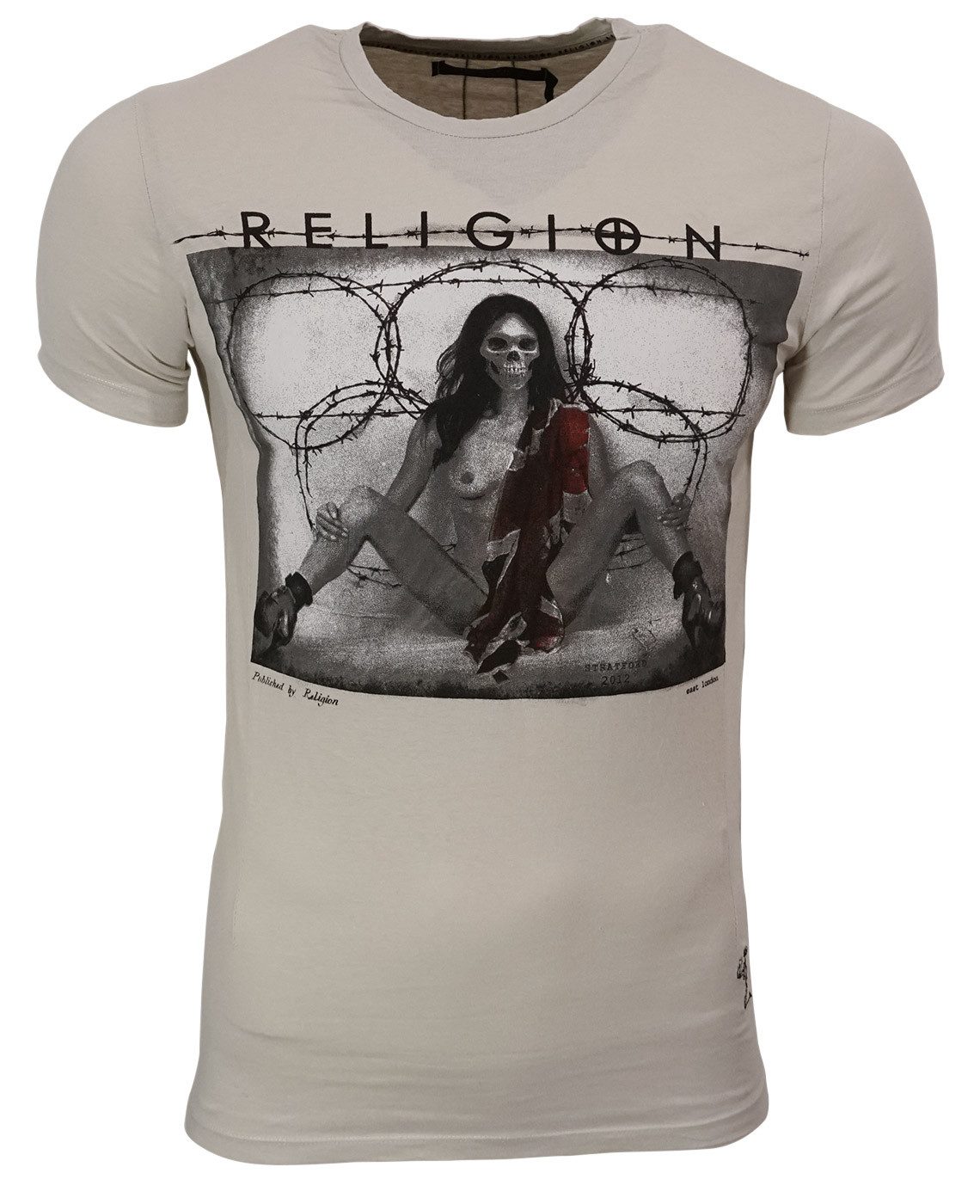 T-Shirt RELIGION Clothing Herren T-Shirt OLYMPIC PAPER-Weiss-XXL