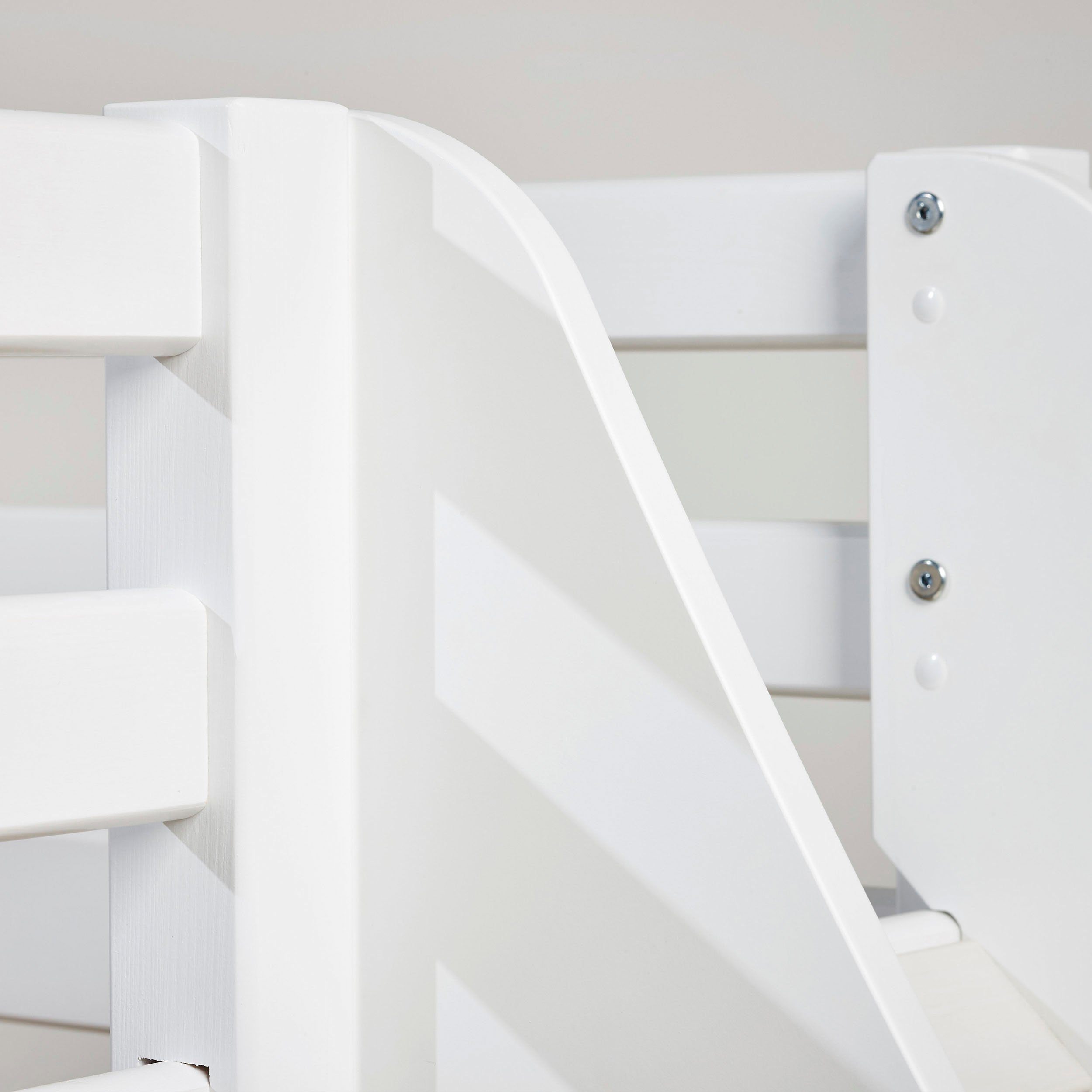 Hoppekids Hochbett «Winter Wonderland» (Set, 4-St) 90x200 mit Rutsche, Vorhang & Matratze