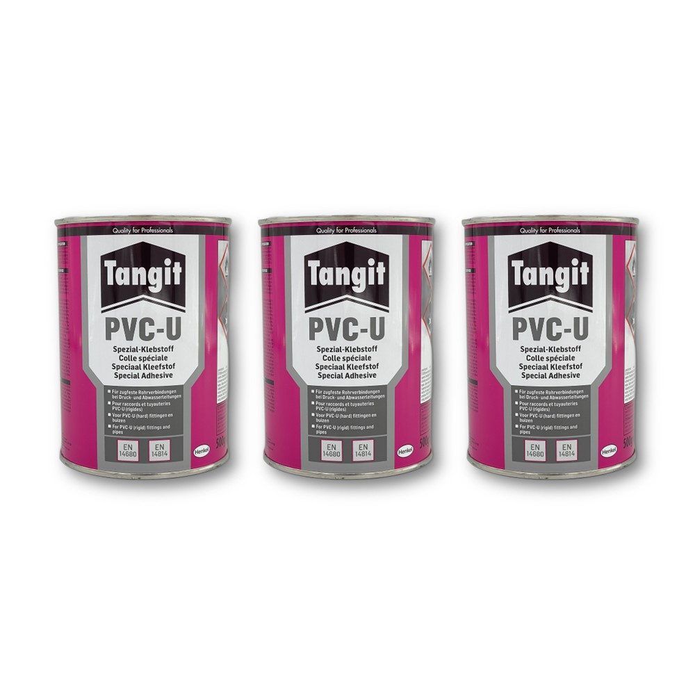 Tangit Klebstoff Tangit PVC-U Spezial Kleber für Druckleitungen und drucklose Leitungen, (3-tlg)