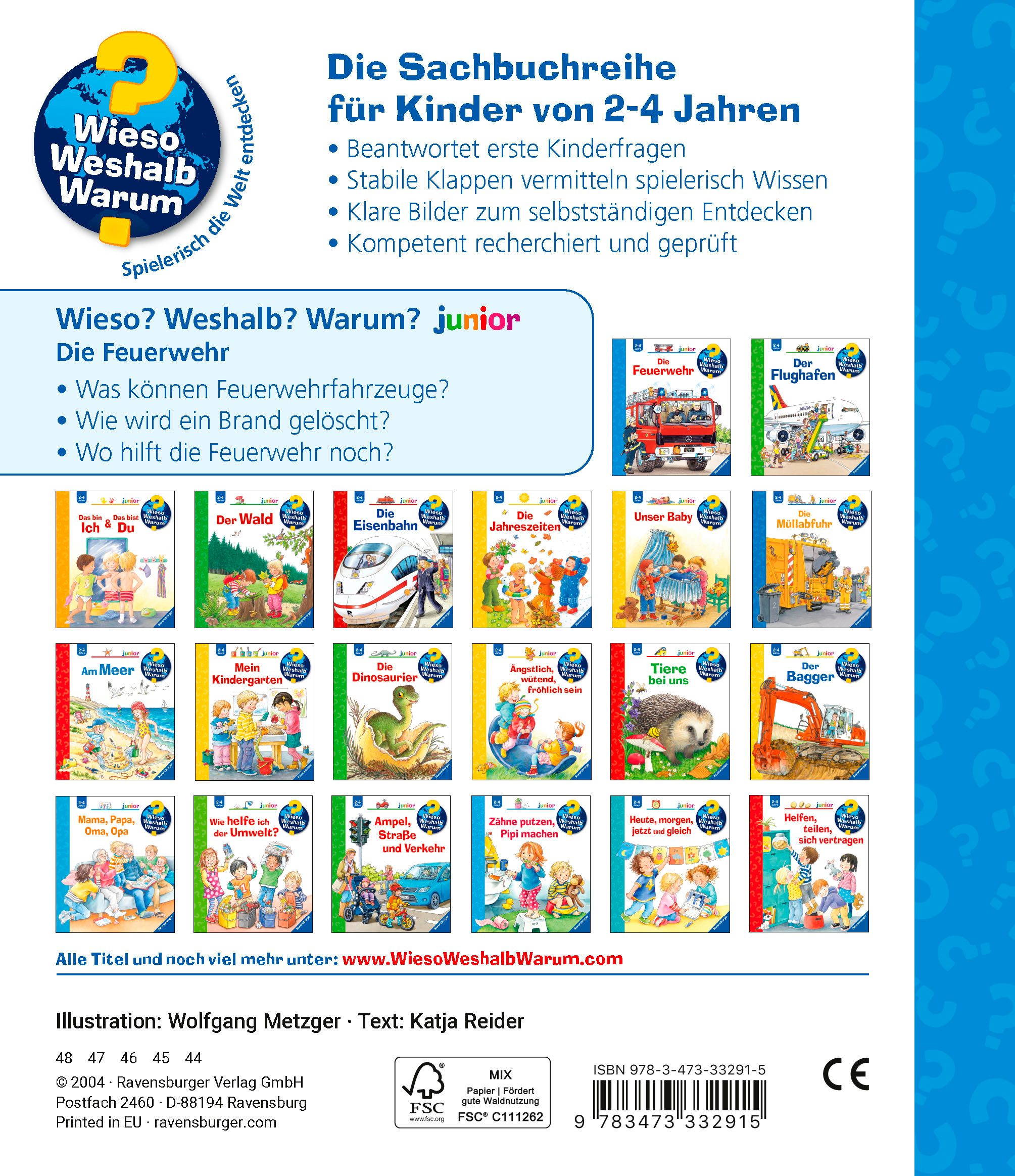 Ravensburger Kinderbuch Wieso? Weshalb? Warum? junior, Band 2 Die Feuerwehr