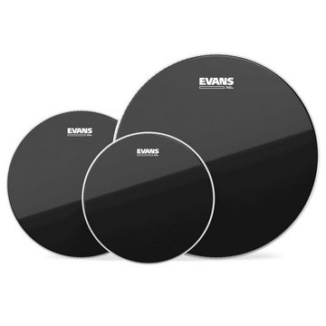 Evans Schlagzeug Evans ETP-CHR-F Black Chrome Tompack Fusion 10-12-14 + Damper Pads
