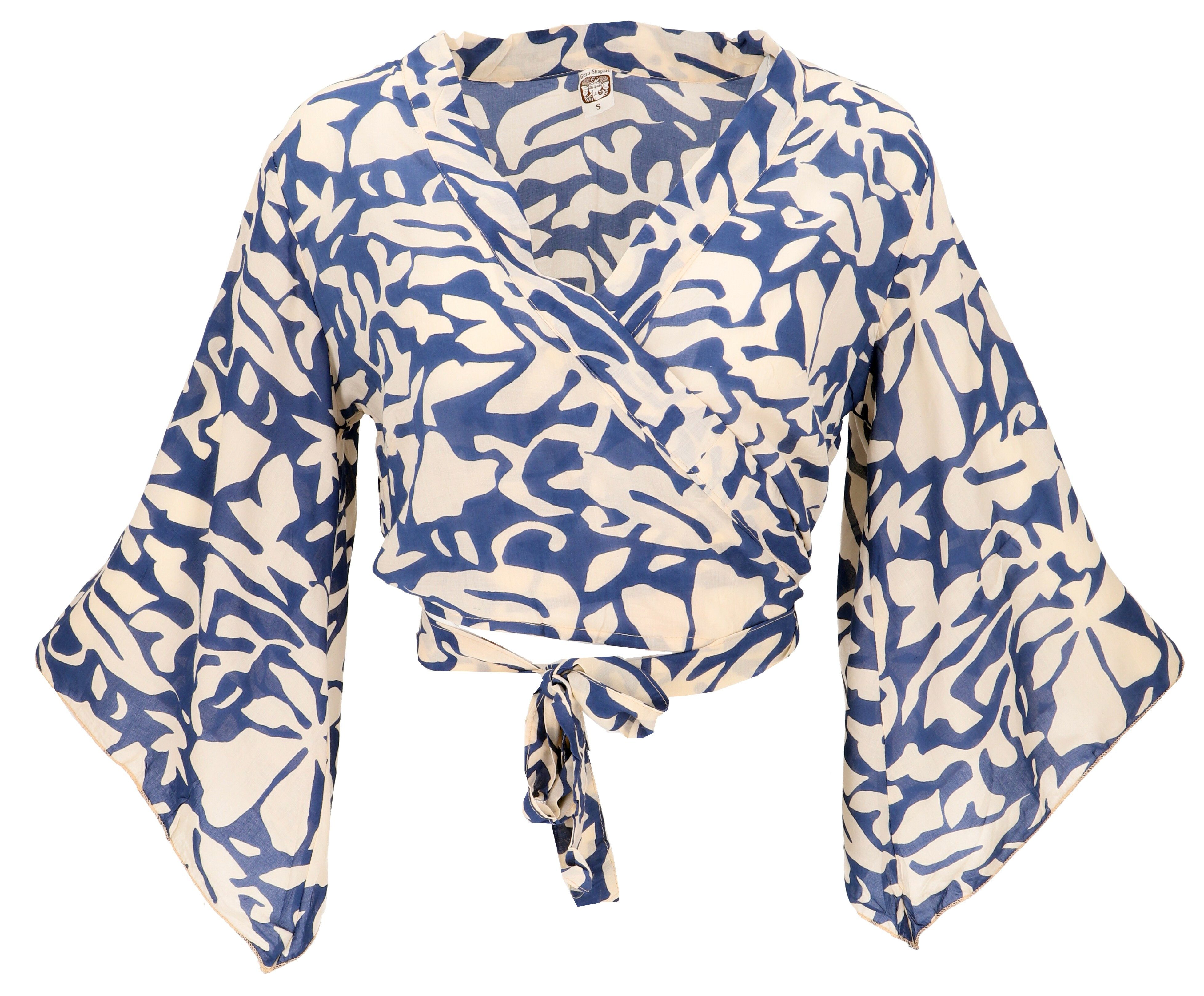 Guru-Shop Longbluse Kurztop, Boho Blusentop, Wickeltop, Wickelbluse.. alter günstig online kaufen
