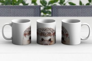 MuchoWow Tasse Igel - Tiere - Natur - Weiß, Keramik, Kaffeetassen, Teetasse, Becher, Teetasse, Geschenk