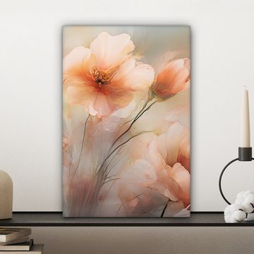 OneMillionCanvasses® Leinwandbild Blumen - Pastell - Kunst - Mohnblumen - Aquarell, (1 St), Leinwandbild fertig bespannt inkl. Zackenaufhänger, Gemälde, 20x30 cm