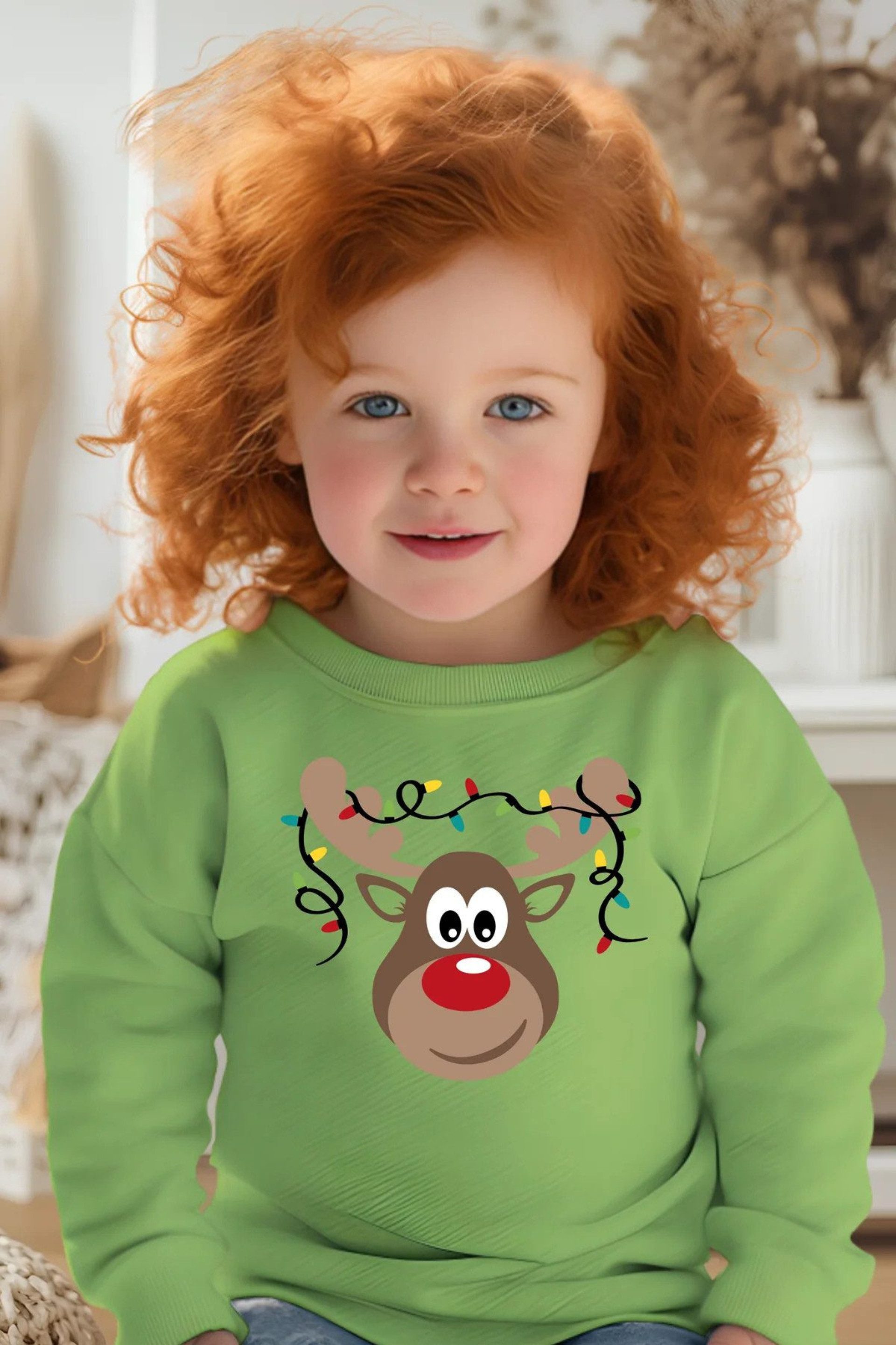 Lounis Langarmshirt Rentier - Langarmshirt für Kinder – Festliche Weihnachtsmode