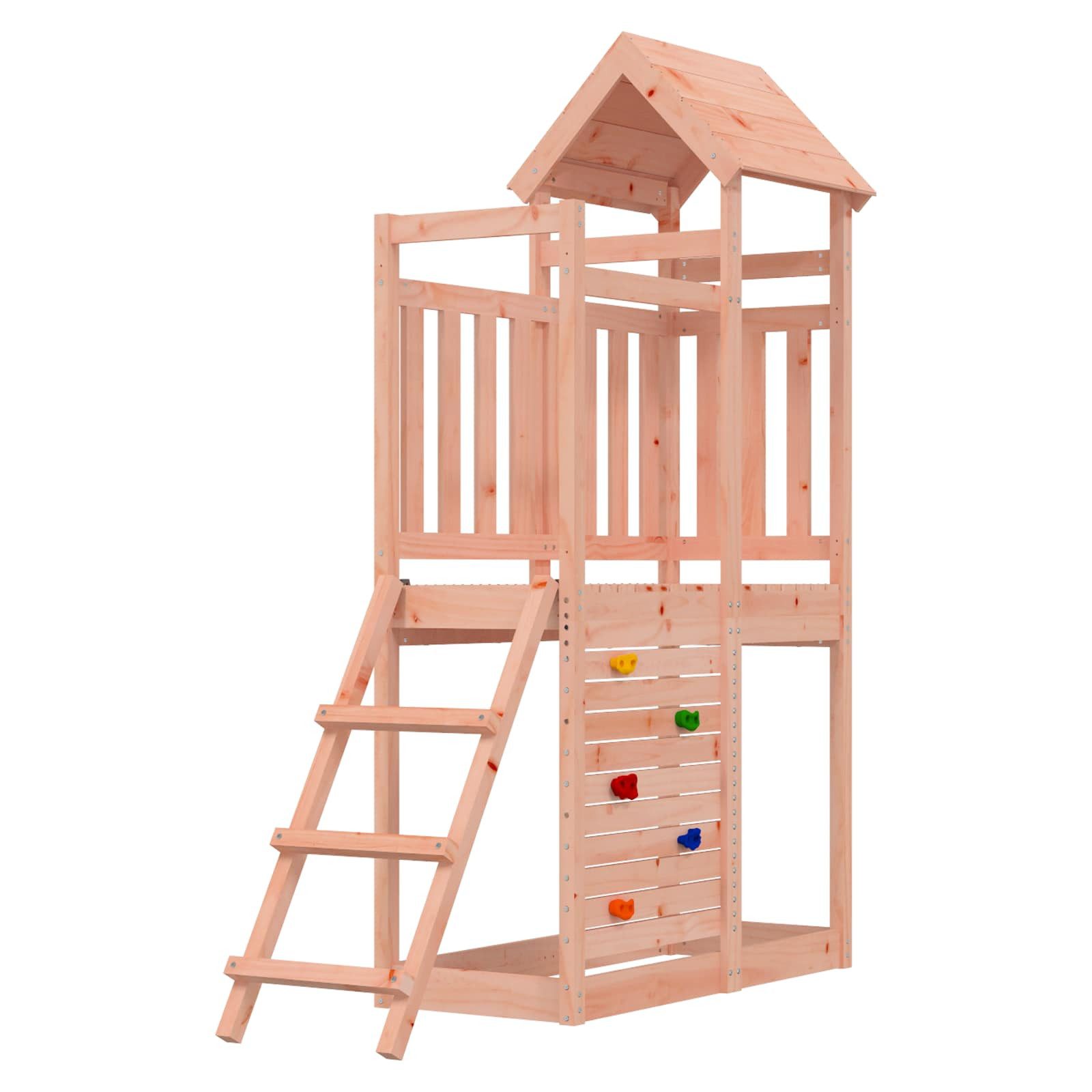 vidaXL Spielhaus Douglasie Spielturm Braun 110,5x52,5x214 cm Massives Douglasienholz