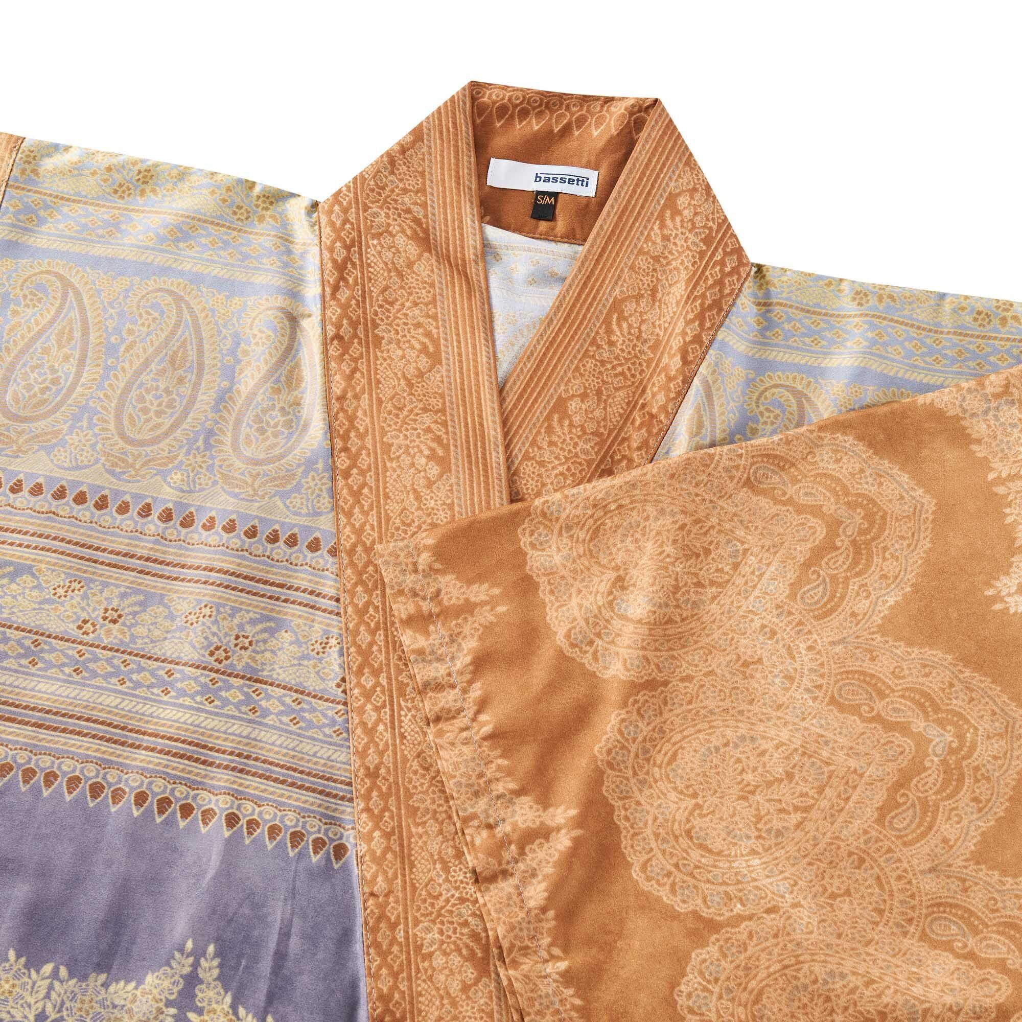 Bassetti Kimono BRUNELLESCHI, midi, Baumwolle, Gürtel, aus satinierter Baumwolle