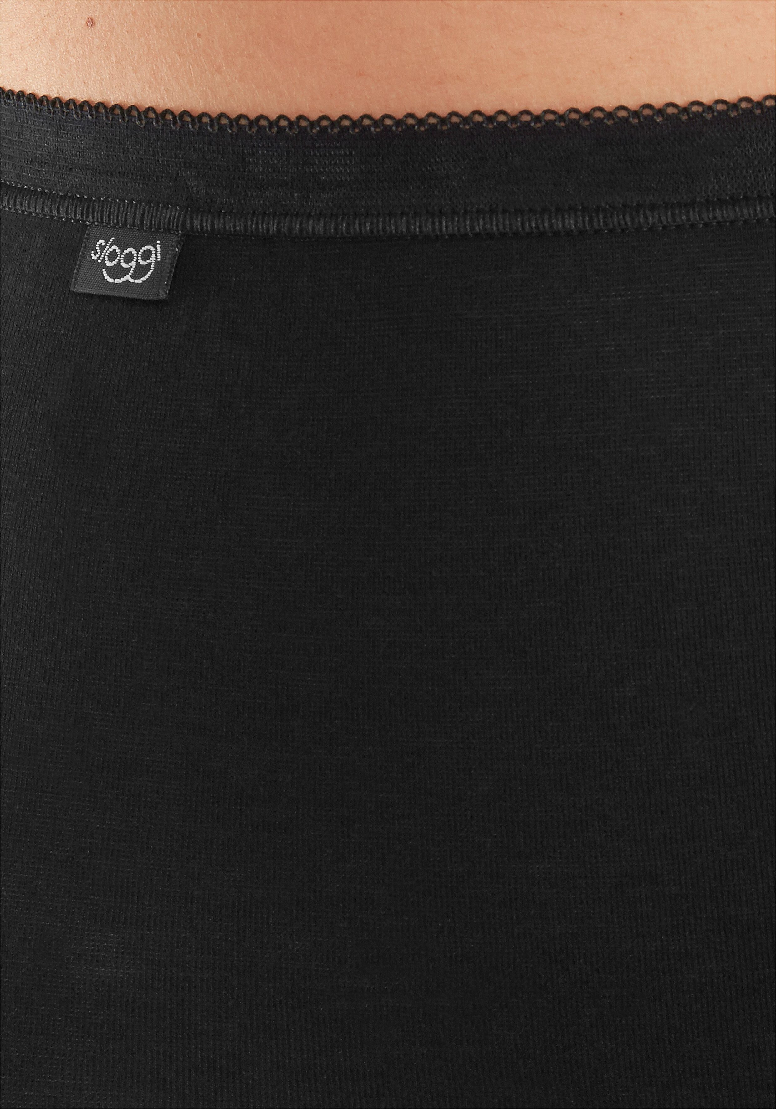 schwarz (Packung, 2-St) Mäusezähnchenkante mit Sloggi 2x elastischer Taillenslip