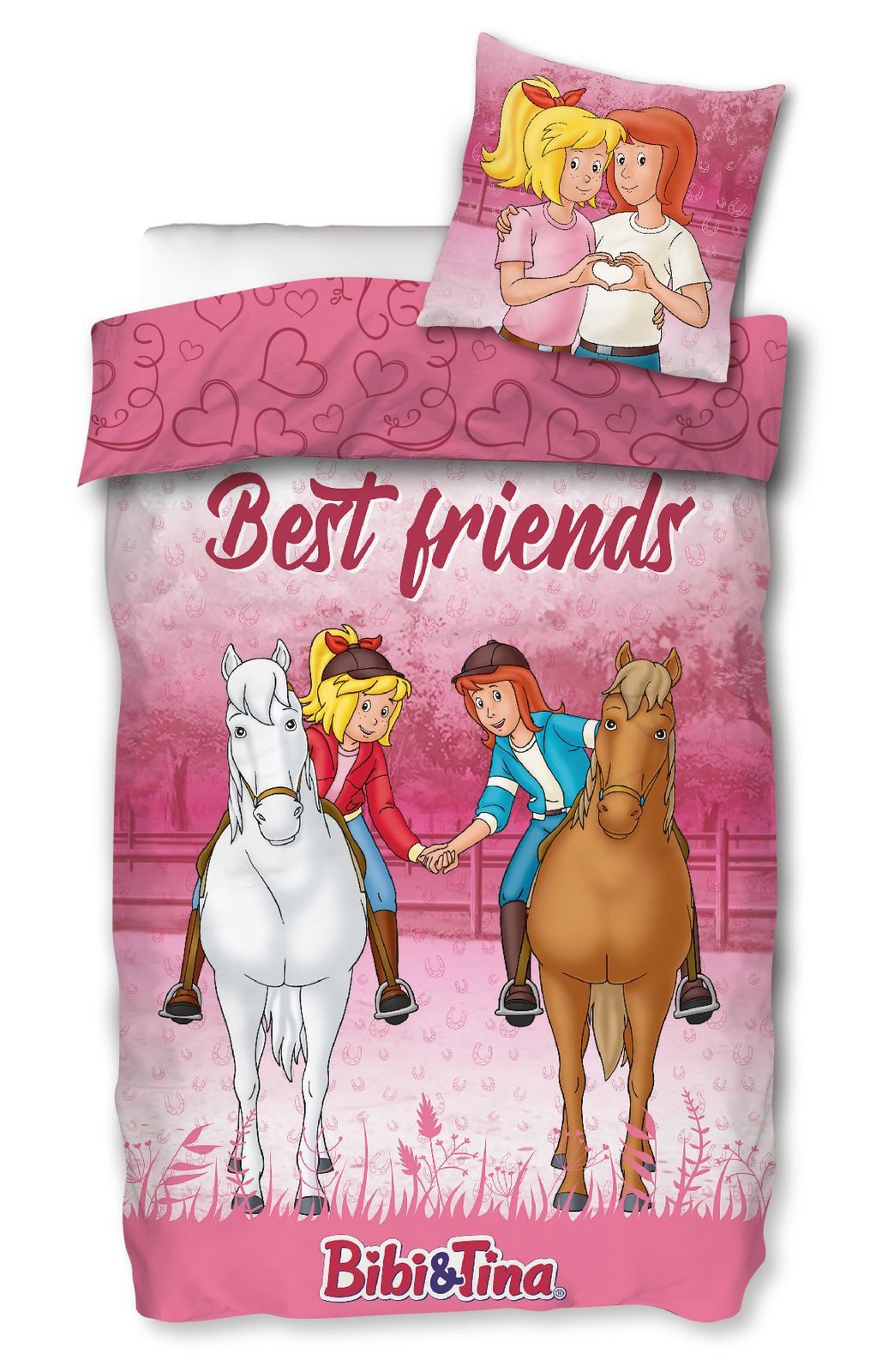 SkyBrands Bettwäsche Bibi & Tina - Best Friends - Wende-Bettwäsche-Set, 135x200 & 80x80, Baumwolle, 100% Baumwolle