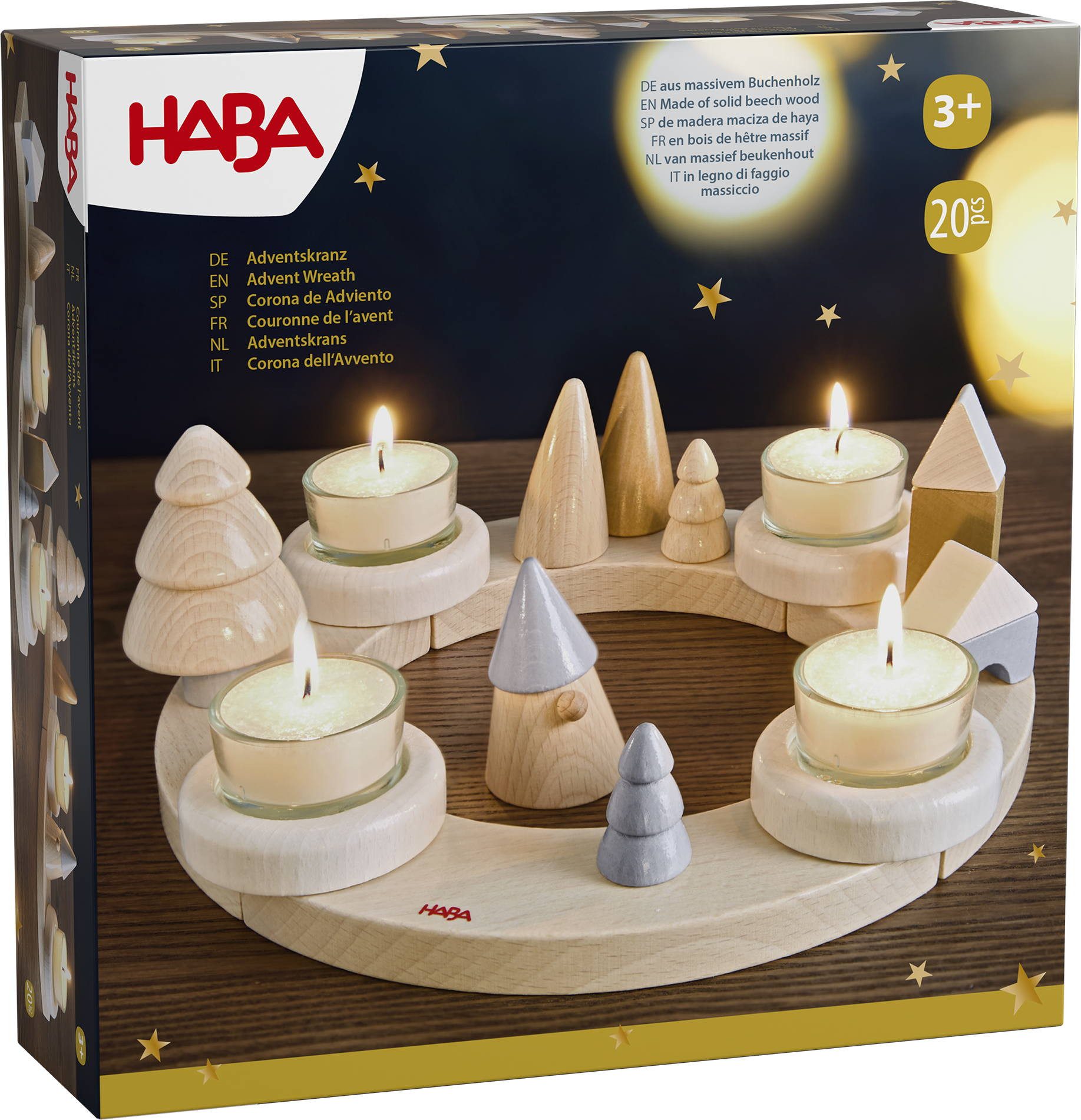 Haba Weihnachtsfigur Dekoration Weihnachten Adventskranz, schlichtes Holz D günstig online kaufen