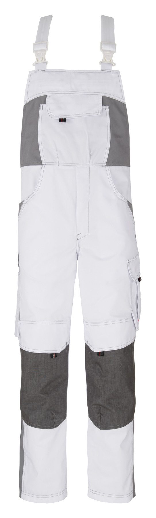 BEB Latzhose beb HANDWERK Herren Latzhose INFLAME Polyestermix Weiß/Grau