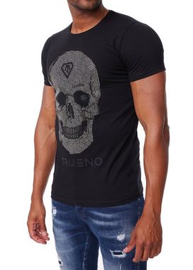 TRUENO T-Shirt Herren T-Shirt mit Strass Totenkopf von TRUENO