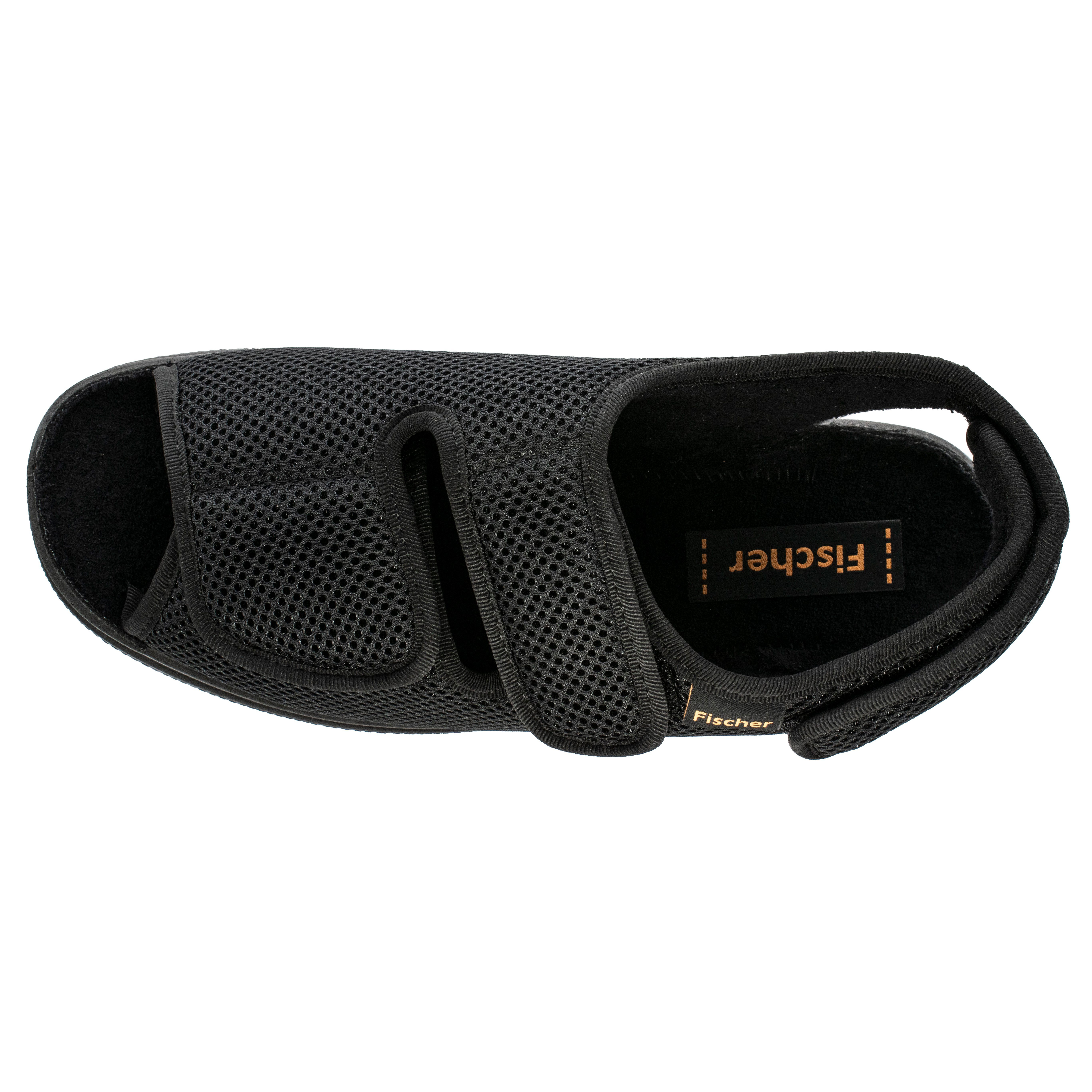 Fischer-Markenschuh Ortho Hausschuh 3 Klettverschlüsse, Weite K, Frotteefutter – Bild 3 von 5