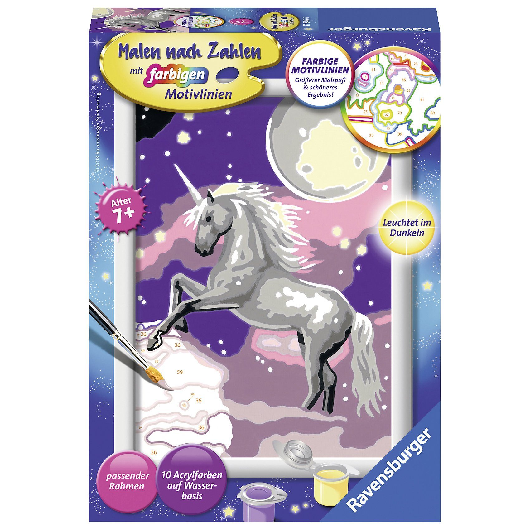 Ravensburger Malen nach Zahlen, 13x18 cm, mit farbige Motivlinien & Leuch online kaufen OTTO