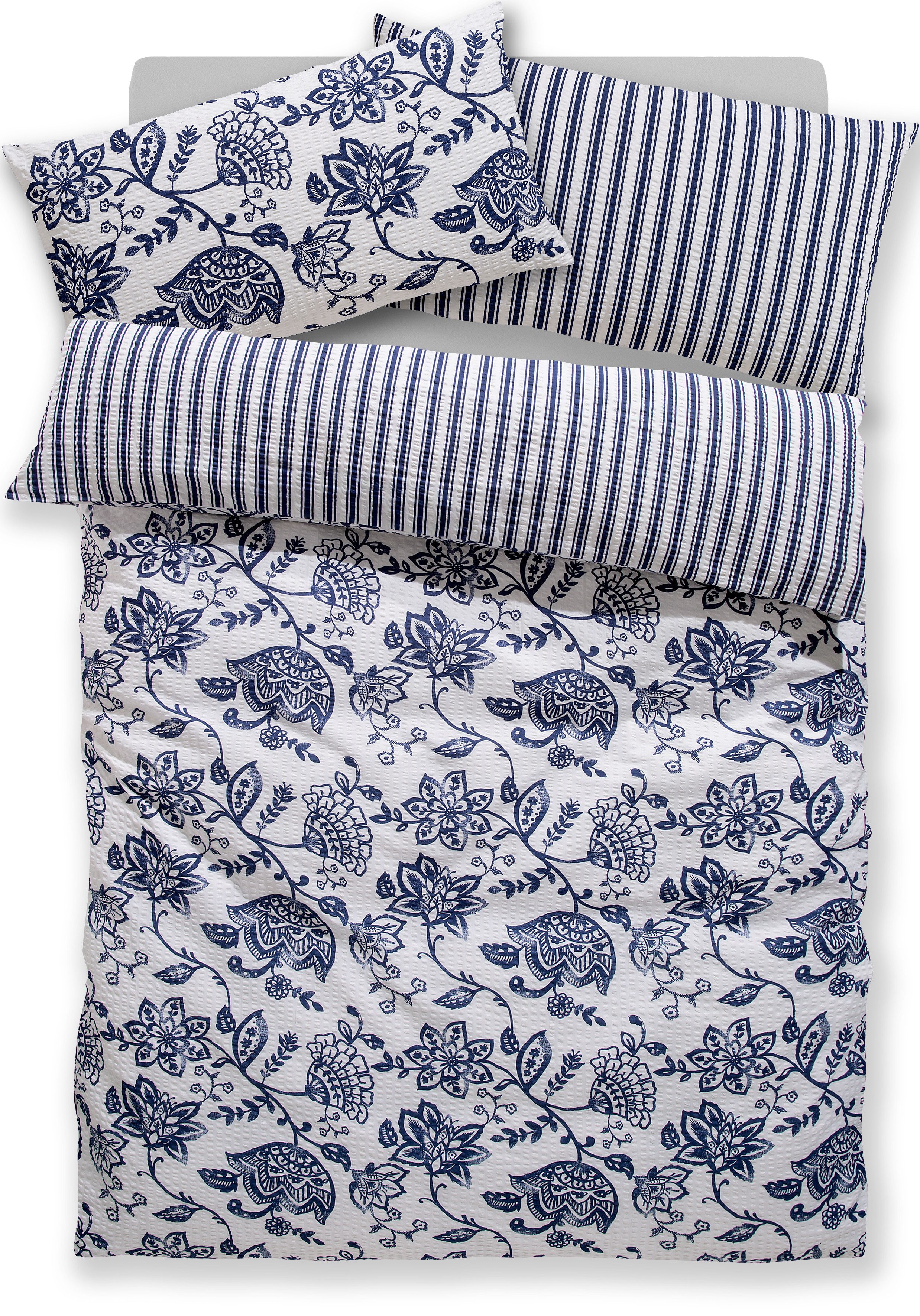 OTTO home Bettwäsche Nordby, Soft-Seersucker, 2 teilig, Bettwäsche aus Baumwolle, skandinavisches Design, ab Größe 135x200 cm