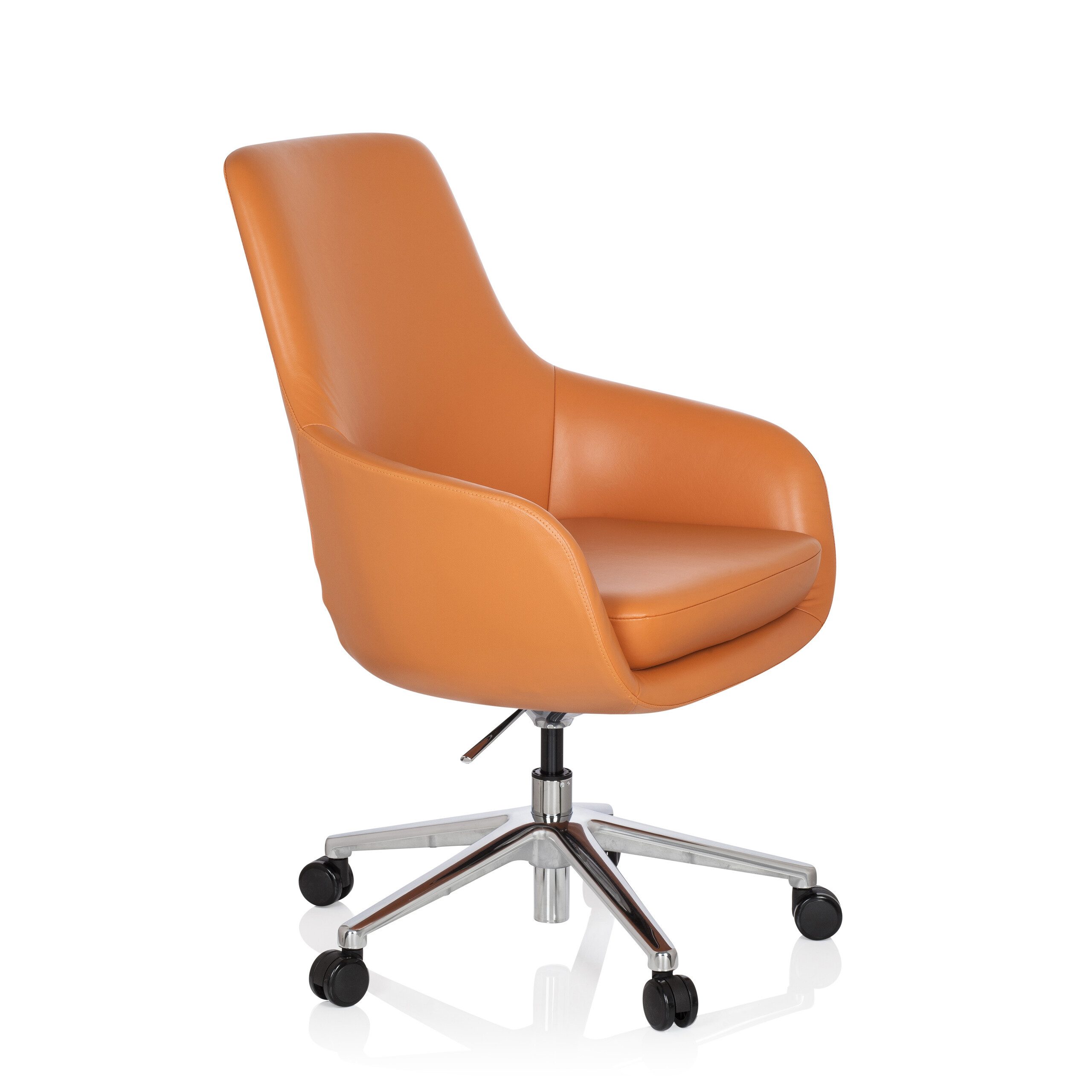 hjh OFFICE Chefsessel Profi Chefsessel BARENO Leder mit Armlehnen, Drehstuhl Bürostuhl ergonomisch