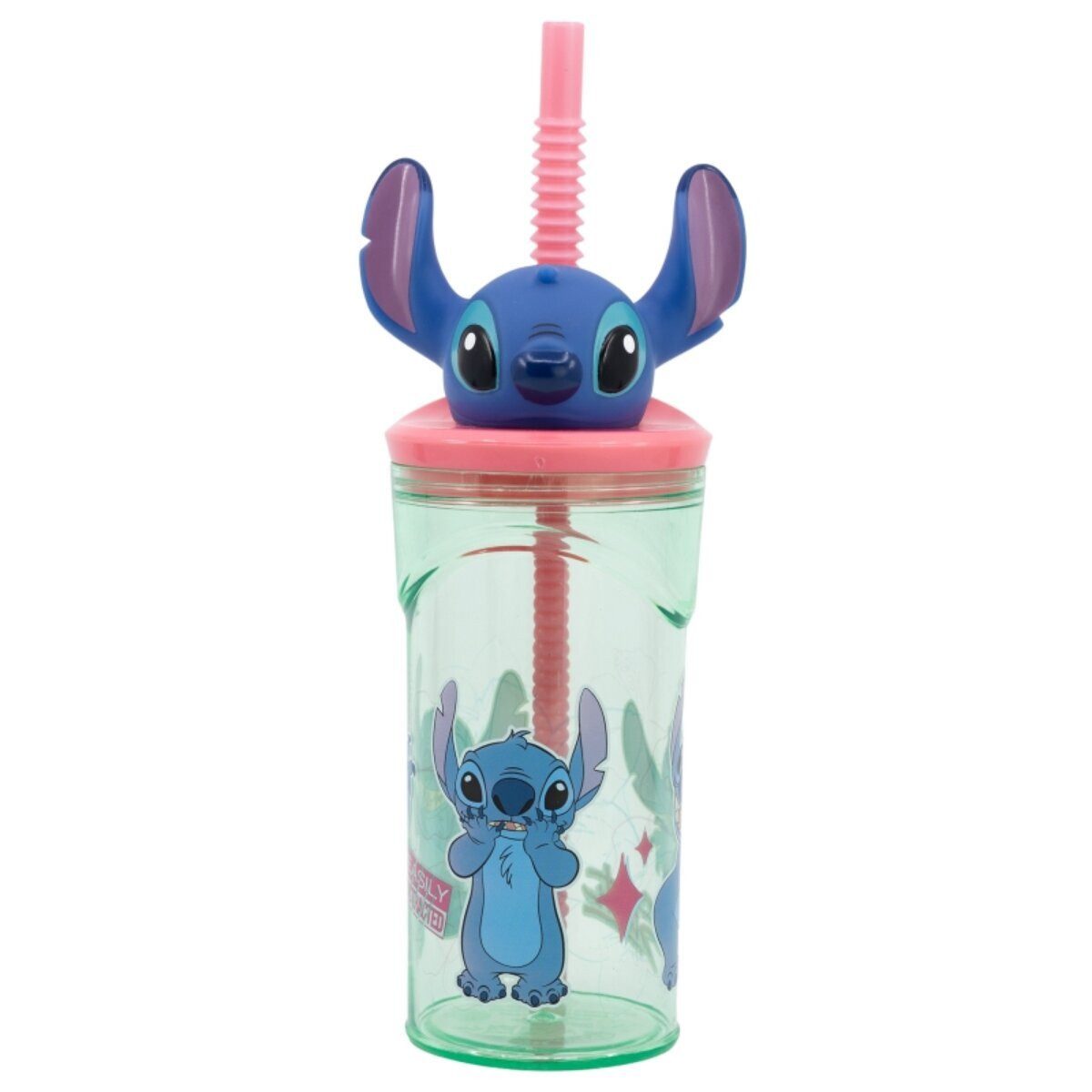 Lilo & Stitch Trinkflasche Lilo & Stitch Trinkbecher 3D Kinderbecher & Strohhalmbecher 360ml