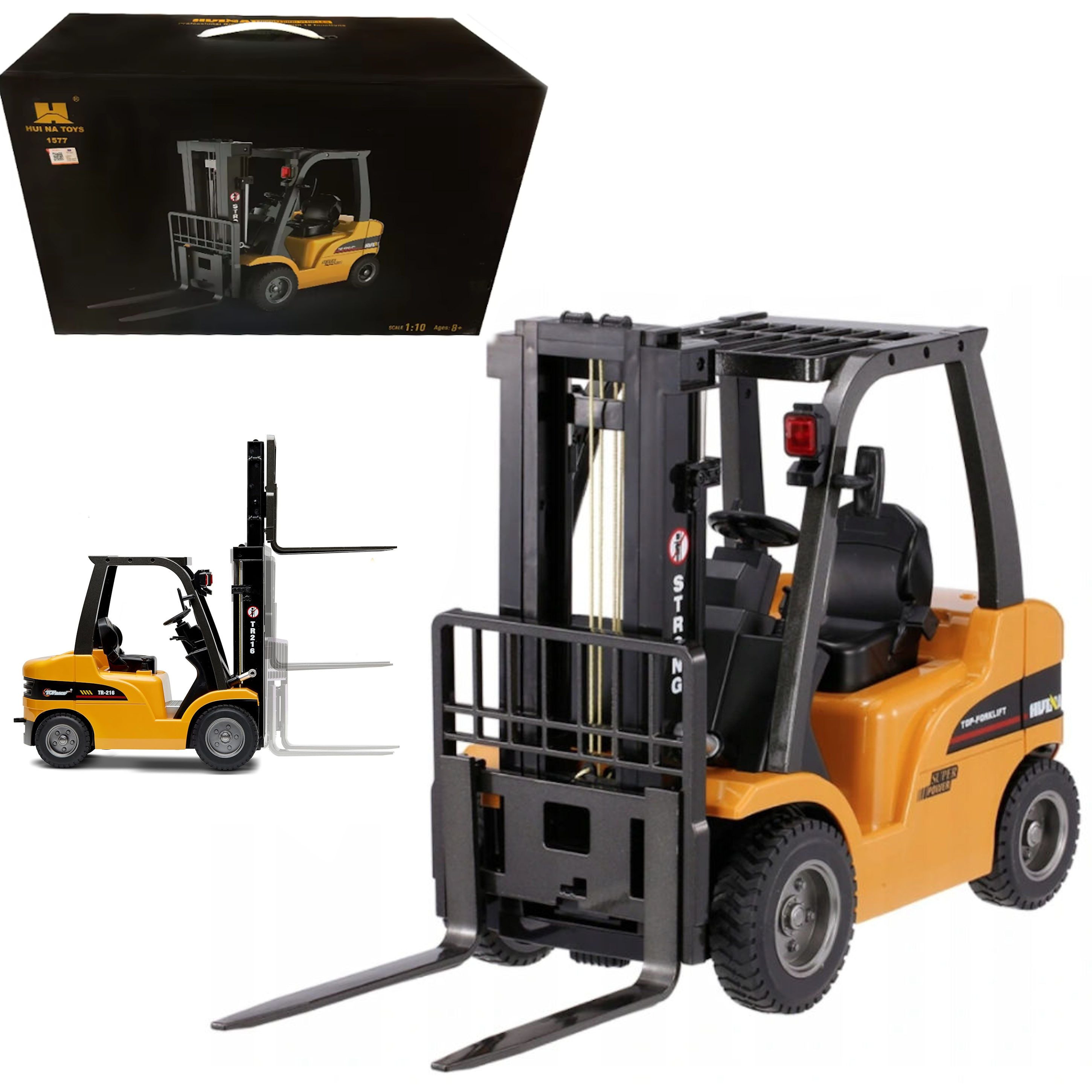 COIL Радиоуправляемый вилочный погрузчик Mini-Baufahrzeug, Ferngesteuerter Lagerwagen (HUINA 1577H), 1:10, Belastung bis 2,5 kg, Frequenz: 2,4 GHz