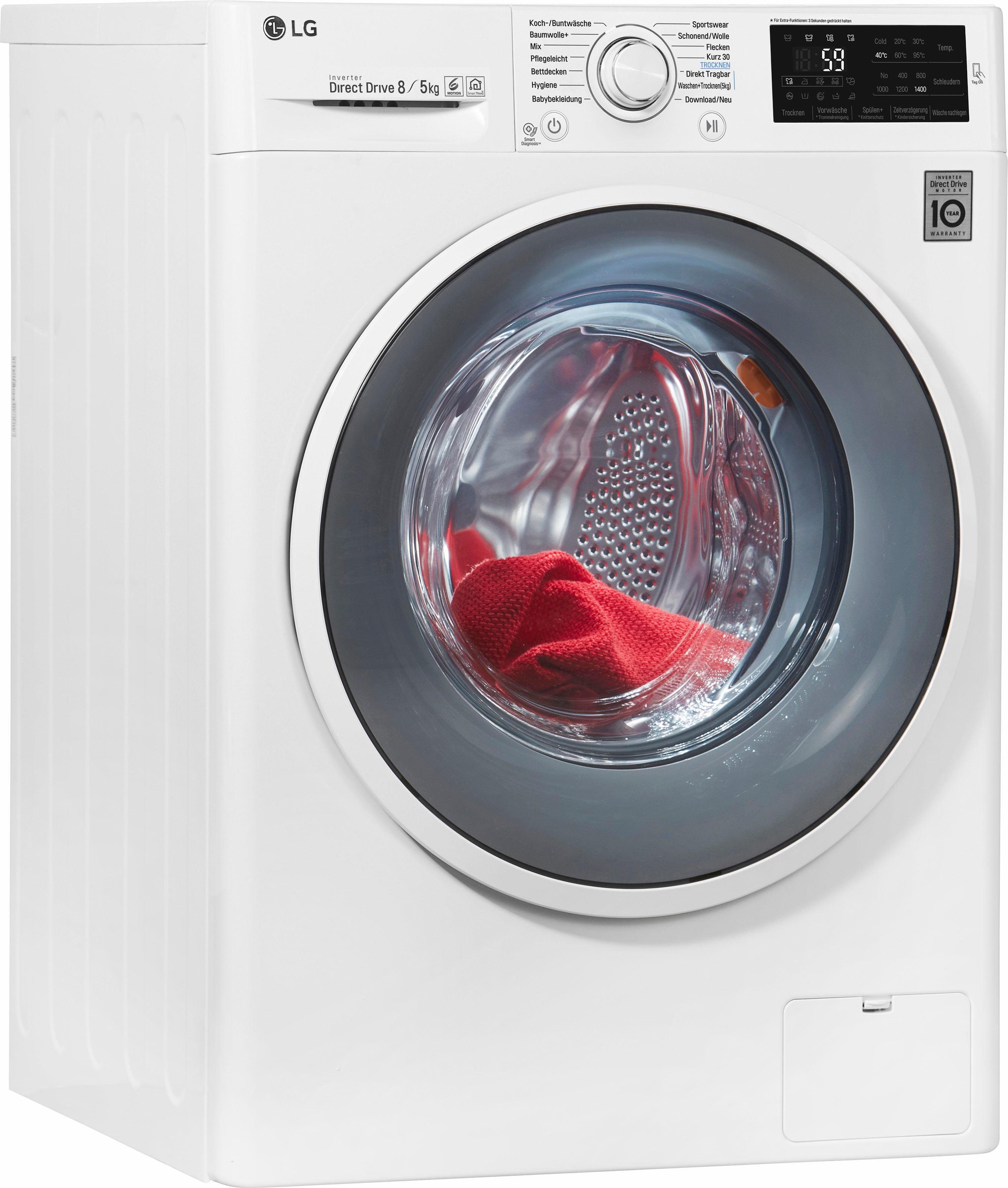 LG Waschtrockner F 14WD 85EN0, 8 kg/5 kg, 1400 U/Min