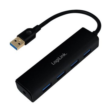 LogiLink USB-Verteiler UA0295, USB 3.0 Hub, 4-Port, Plug & Play, bis 5 GBit/s