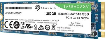 Seagate BarraCuda 510 interne SSD (250 GB) 3100 MB/S Lesegeschwindigkeit, 1050 MB/S Schreibgeschwindigkeit