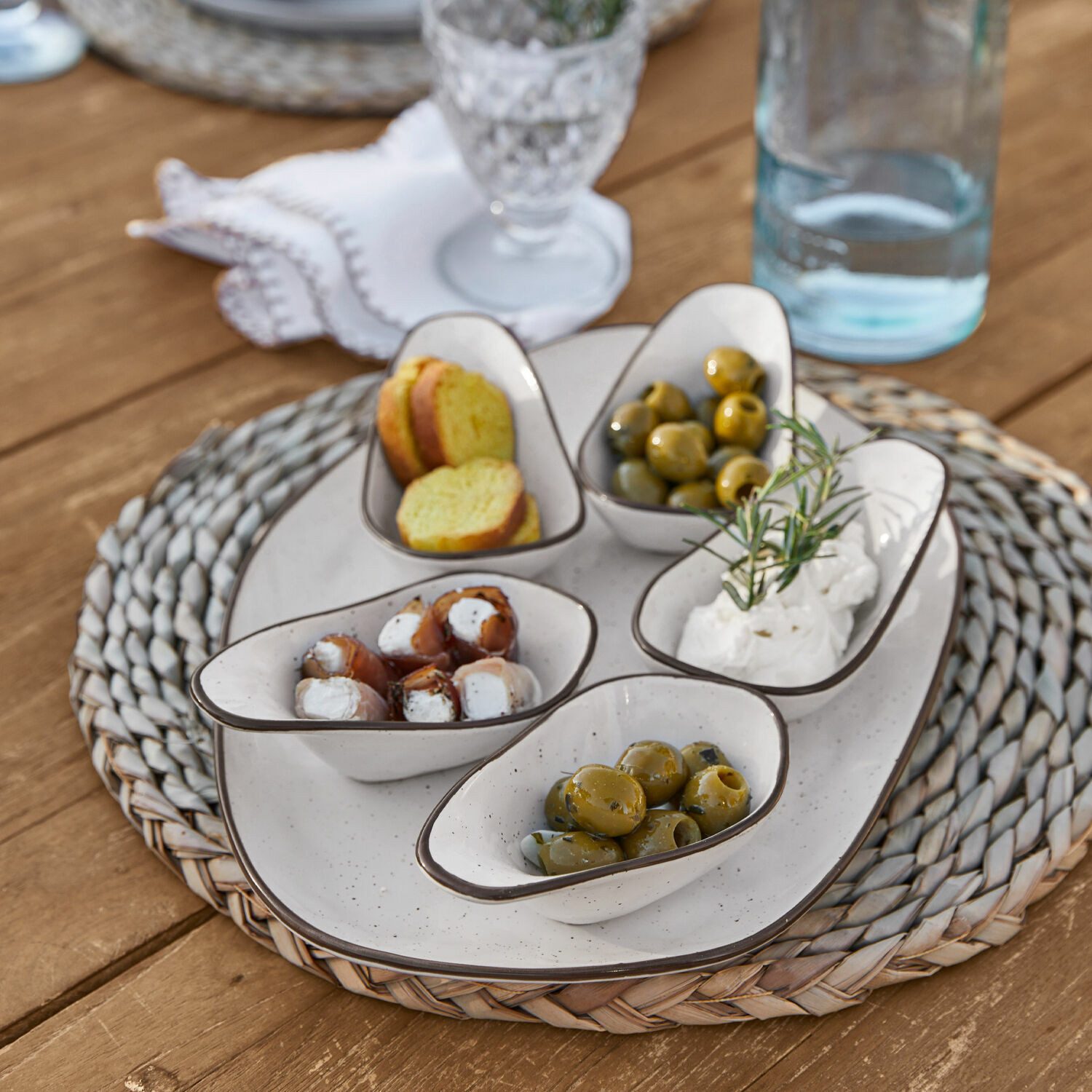 Mirabeau Geschirr-Set Servierschälchen 6er Set Biarré weiß, Steinzeug
