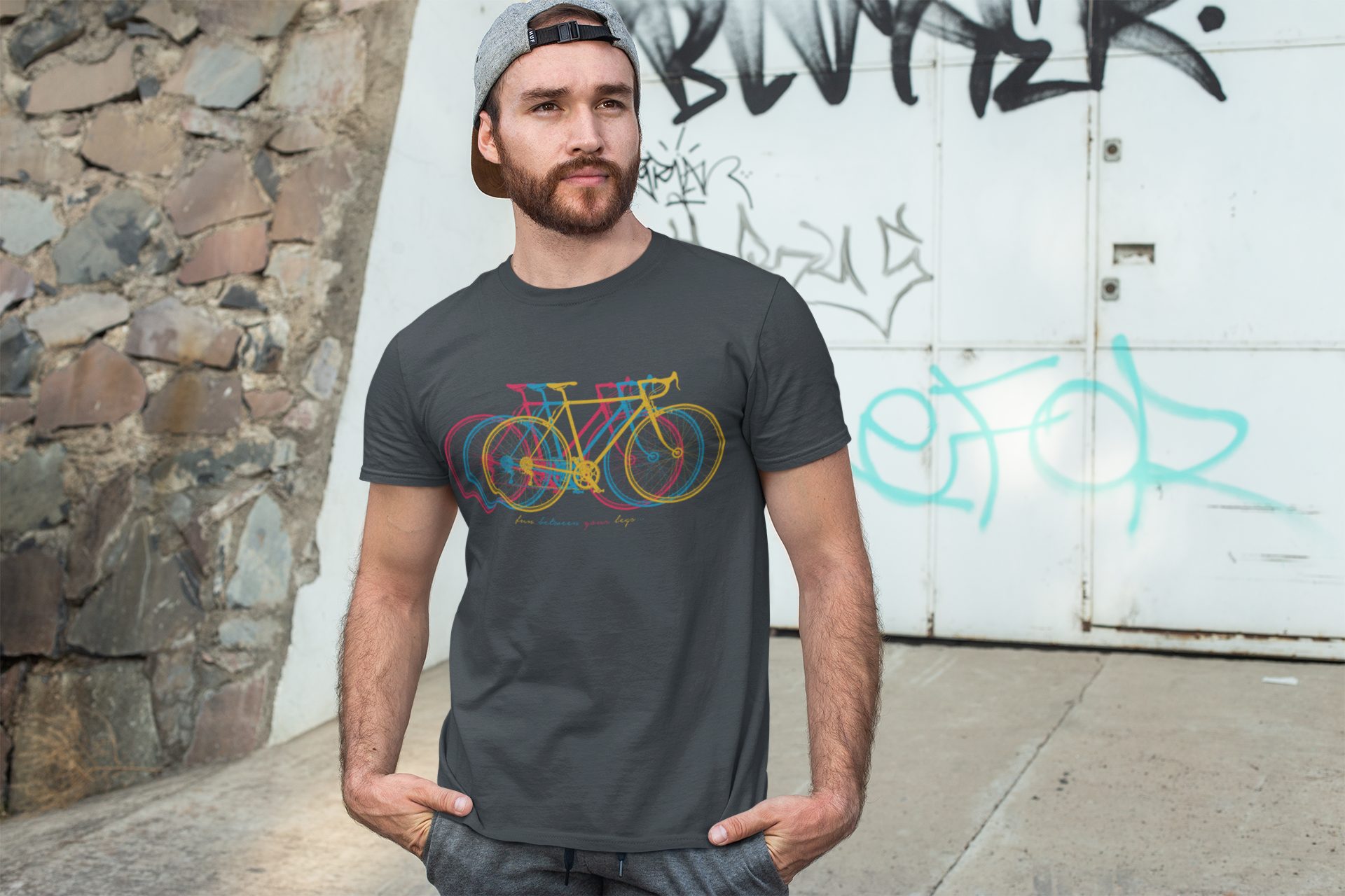 Baddery Print-Shirt Fahrrad T-Shirt Herren: "Fun between your legs", hochwe günstig online kaufen