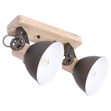 Steinhauer LIGHTING LED Deckenleuchte, Leuchtmittel nicht inklusive, RETRO Decken Lampe Wohn Zimmer schwenkbar Holz Leuchte Industrie Stil