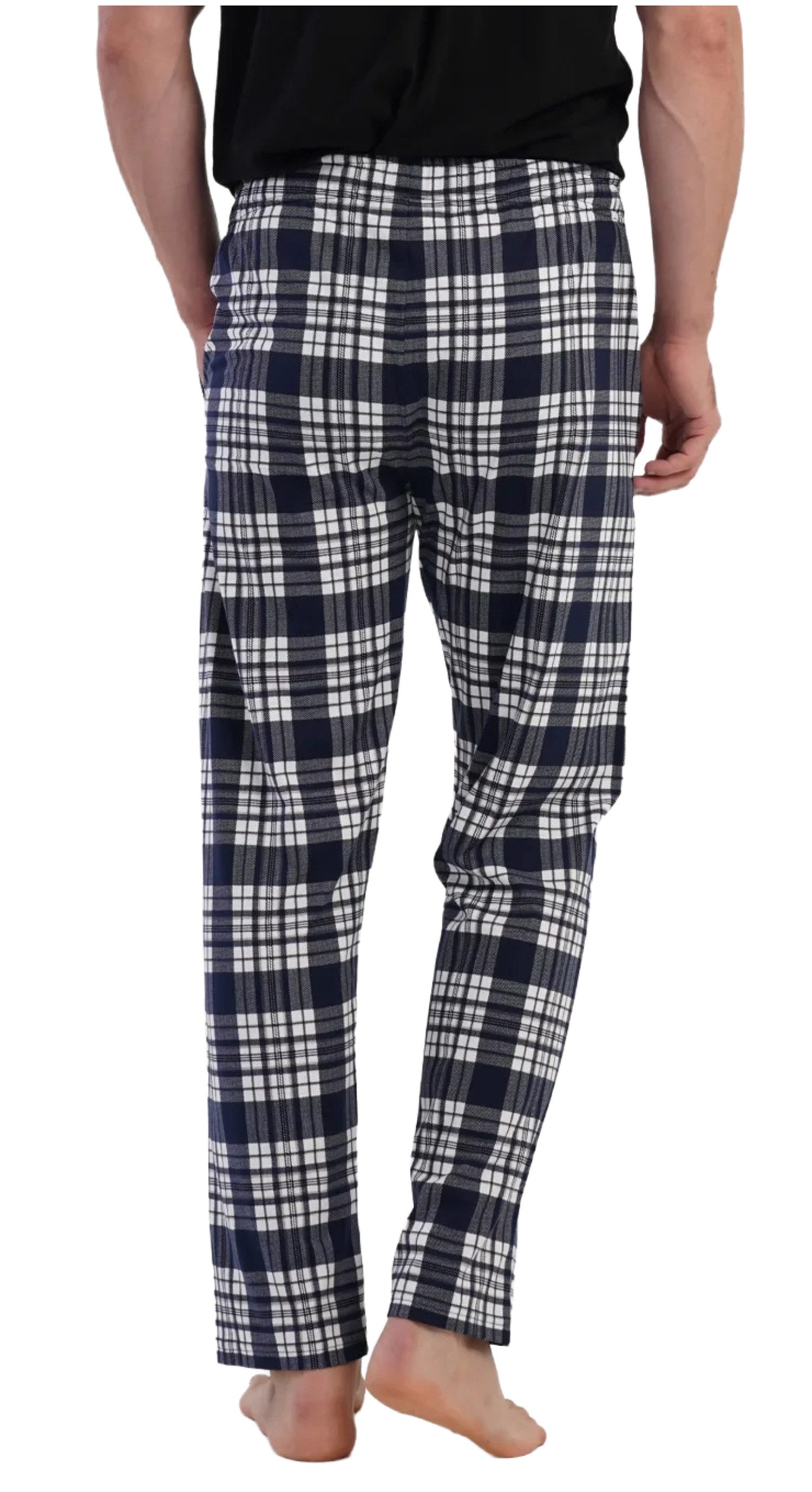 Vienetta Pyjamahose Man (1-tlg., 1-teilig) Herren Schlafhose lang Relaxhose Homewearhose Baumwolle große Größen