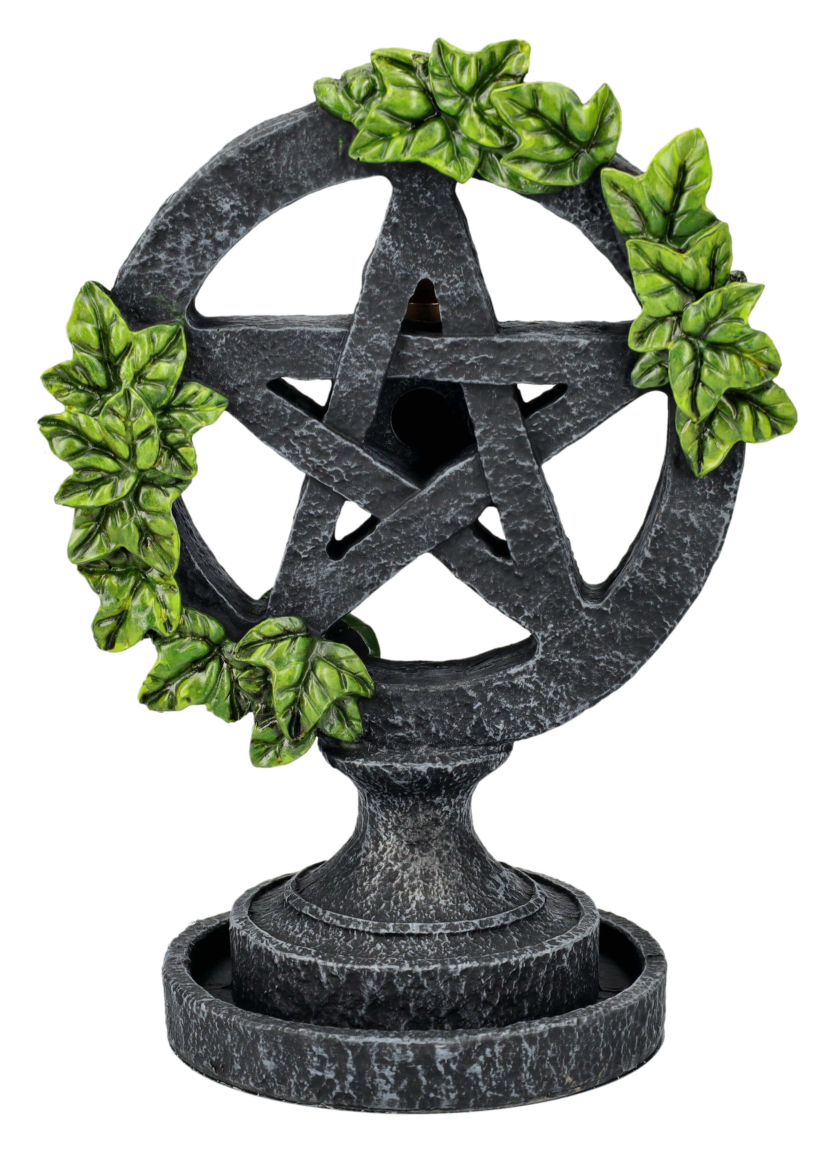 Figuren Shop GmbH Räuchermännchen Rückfluss-Räucherhalter Wicca - Pentagramm mit Efeu - Nemesis Now Deko