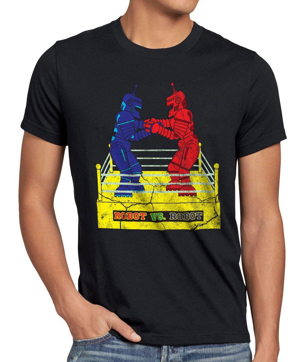 style3 Print-Shirt Herren T-Shirt Roboter big bang sheldon boxen Robot rock em spiel Cooper Theory schwarz