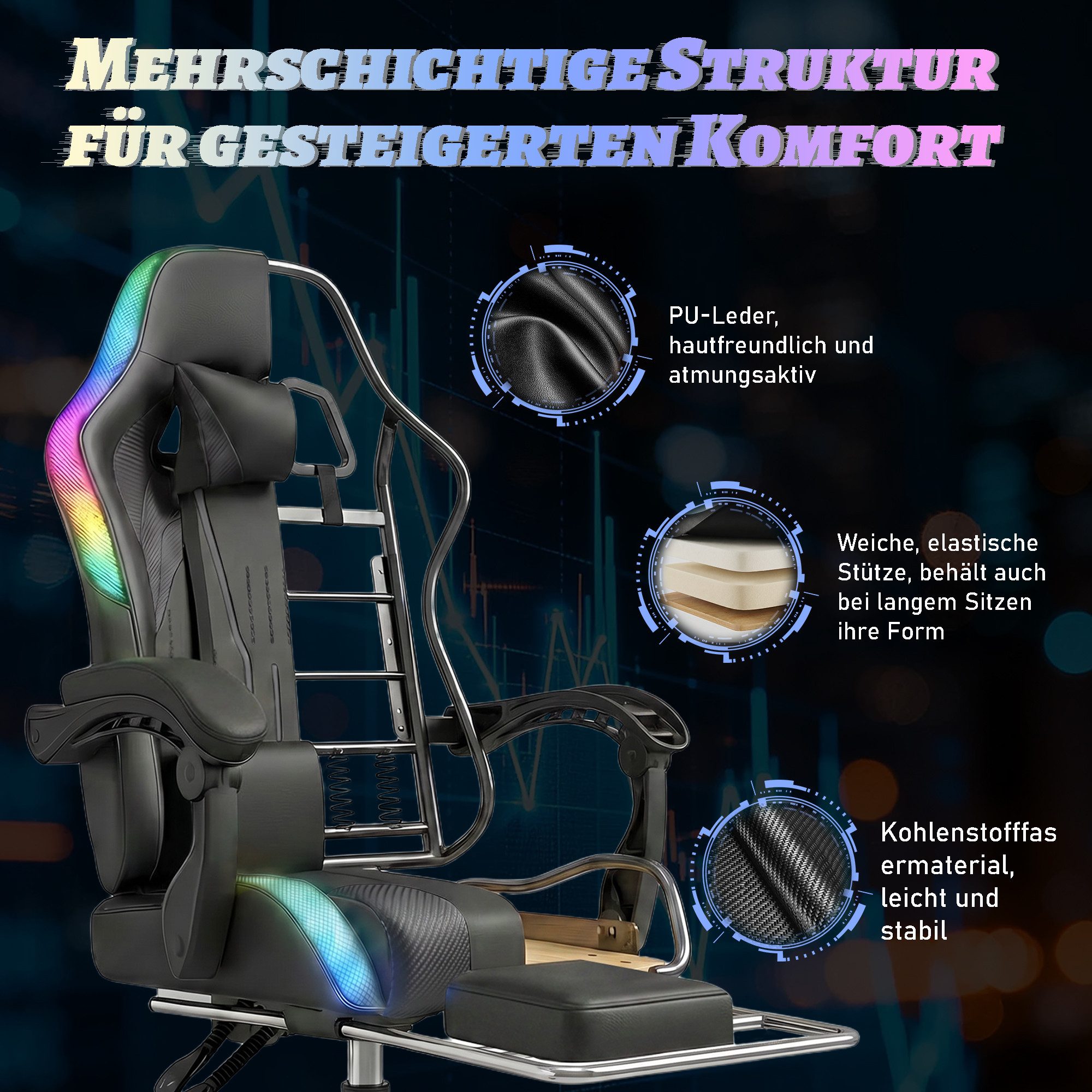HOMALL Gaming-Stuhl Gaming-Stuhl